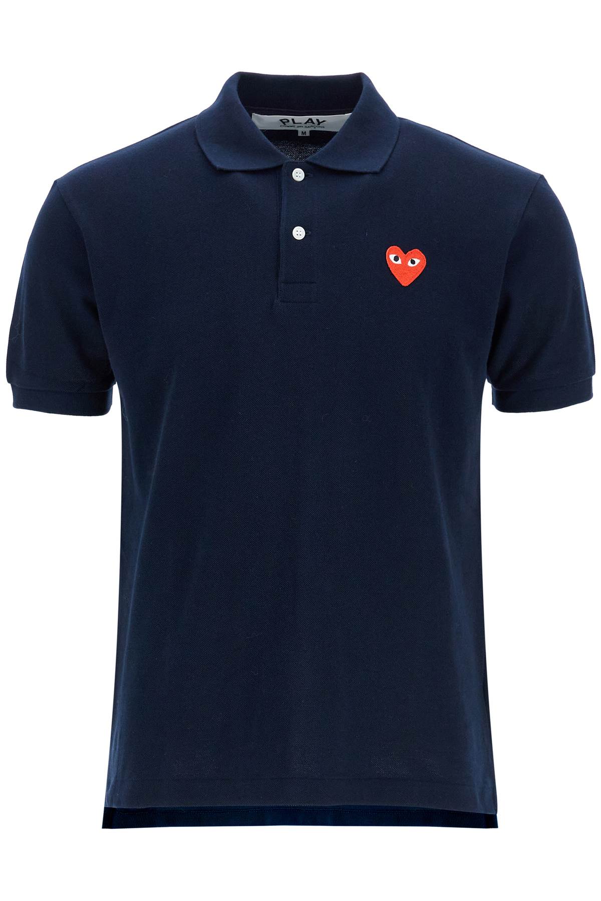 Comme des Garçons Play Unisex T-shirt Slim Short Sleeve Navy Blue With Red Heart Logo