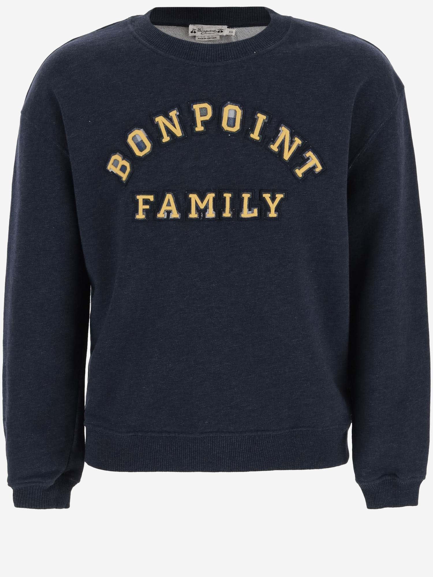 Bonpoint Kids' Cotton Sweatshirt With Logo In Blue