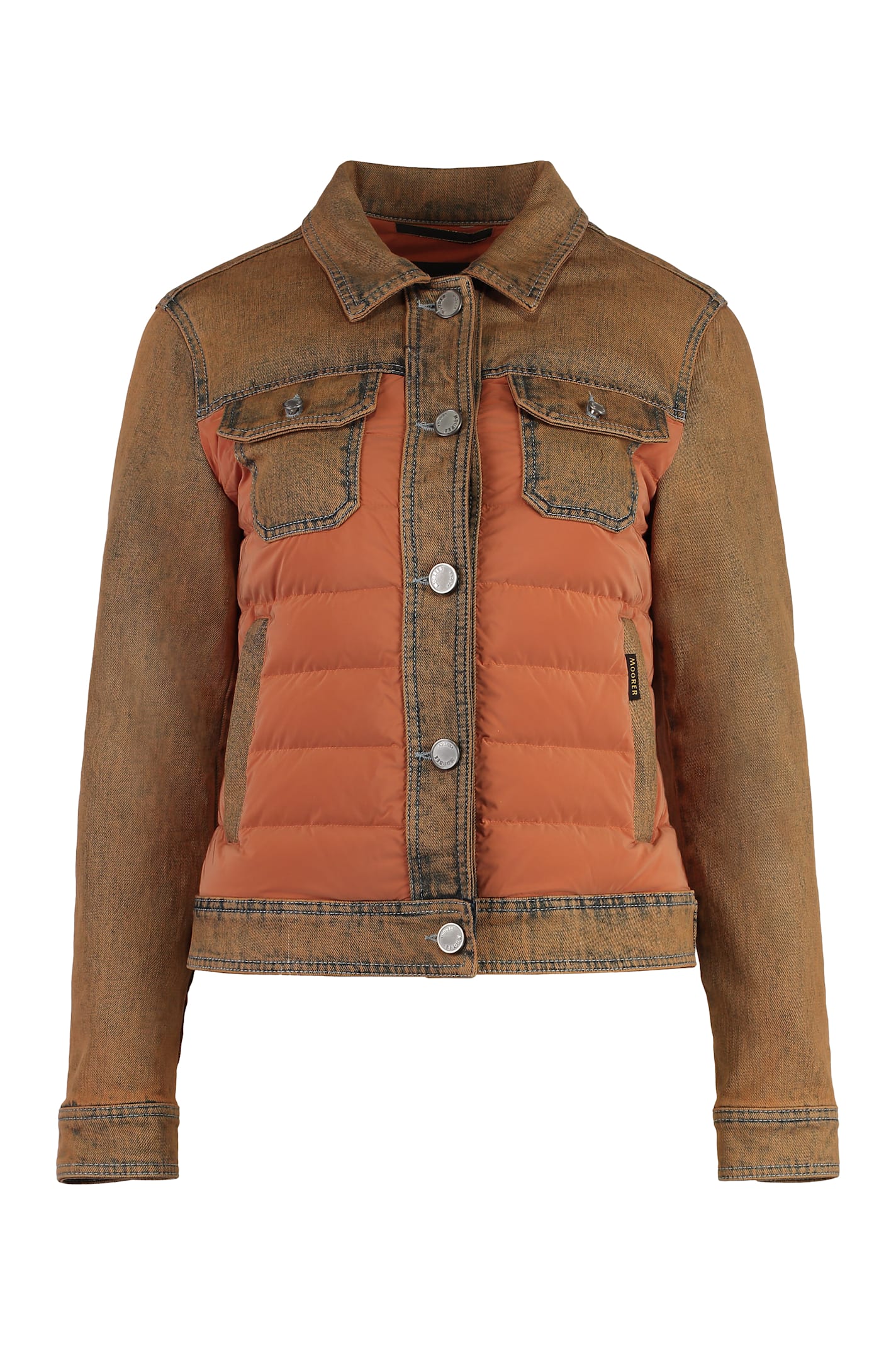 Moorer Petunia Padded Front Panel Jacket In Green