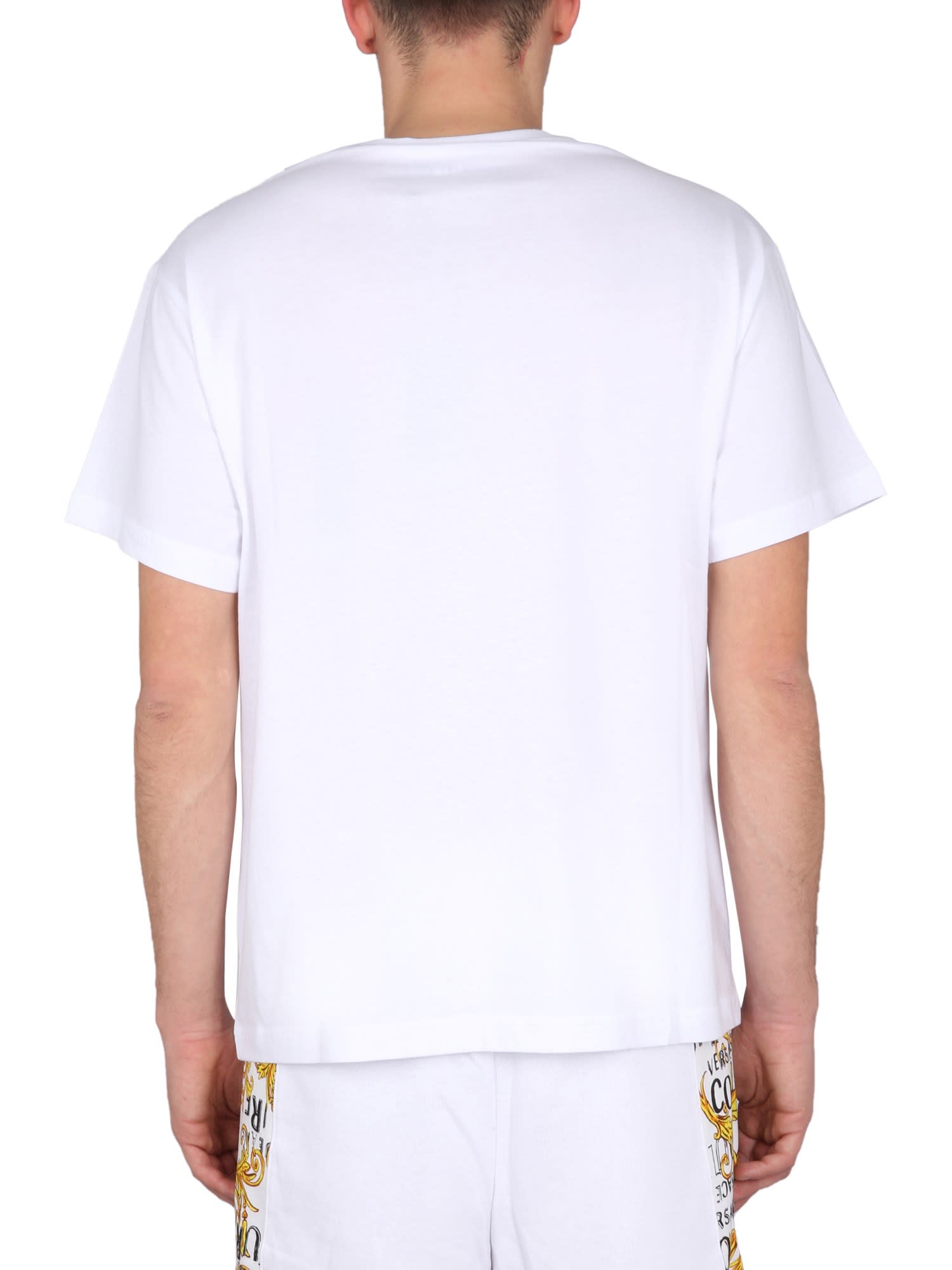 Versace Jeans Couture Outlet: T-shirt with V logo print - White  Versace  Jeans Couture t-shirt 74GAHF01CJ00F online at