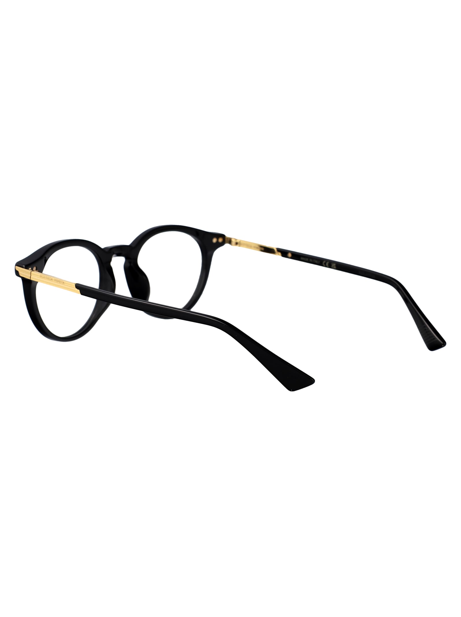 Bottega Veneta Bv1335oa Glasses In Black-gold-transparent