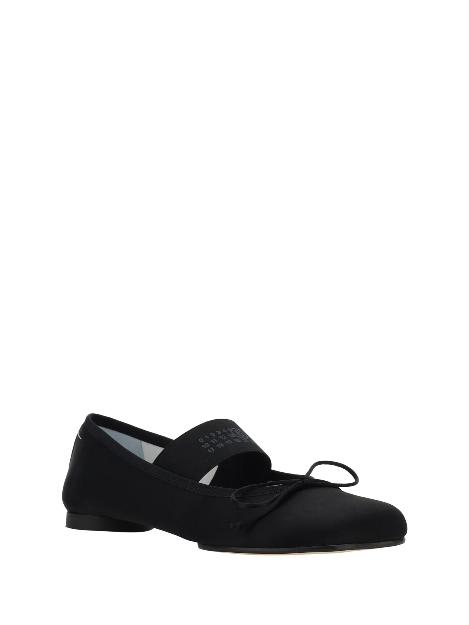 Mm6 Maison Margiela Anatomic Fabric Ballet Flats In Black