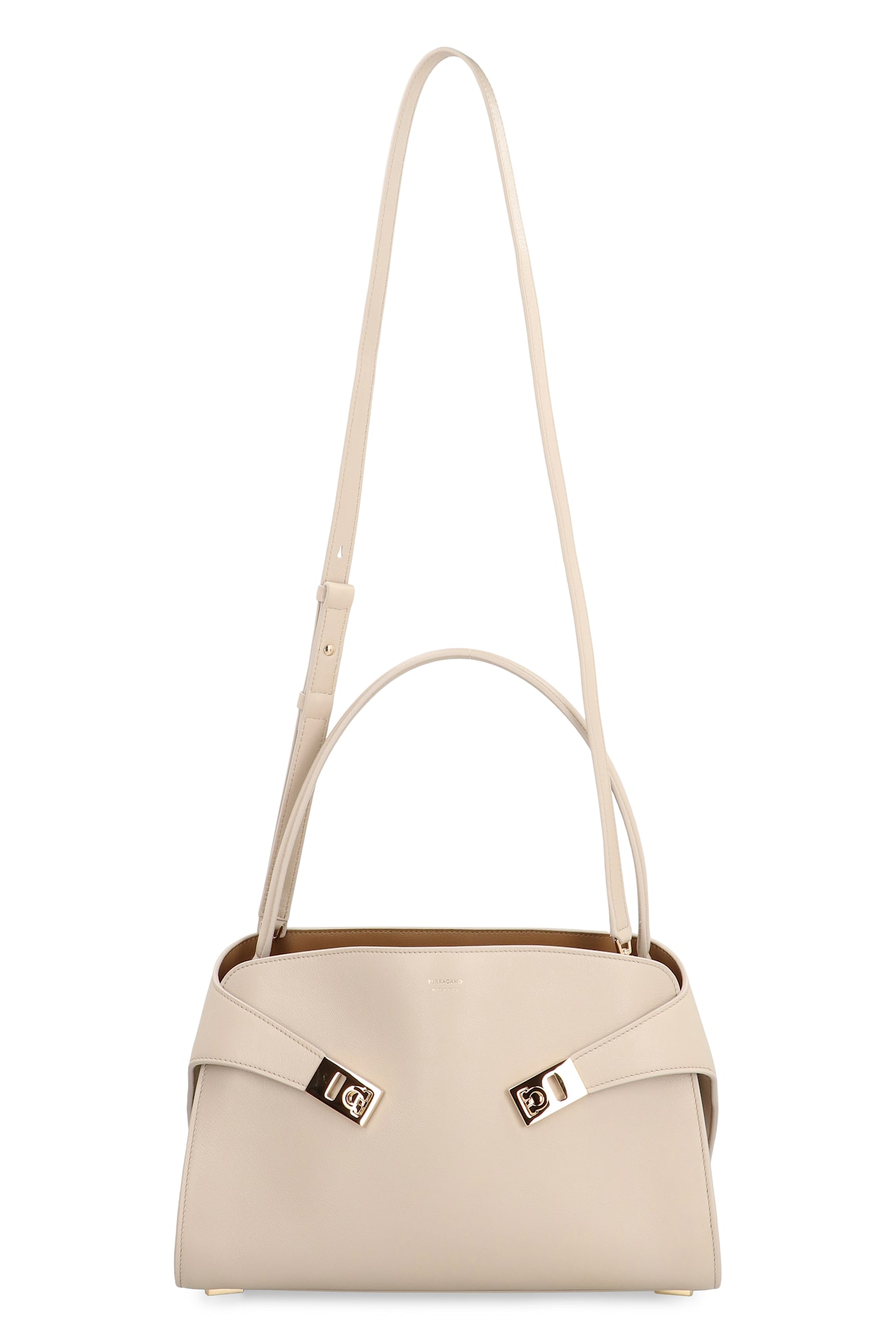 Ferragamo Hug M Leather Handbag In Gray