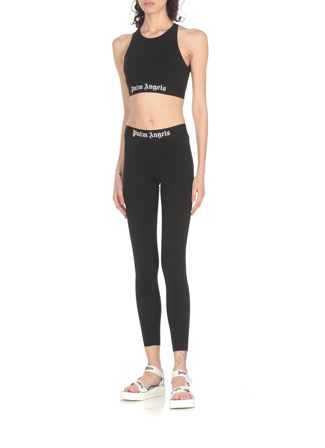 Shop Palm Angels Leggings With Sport Logo In Black