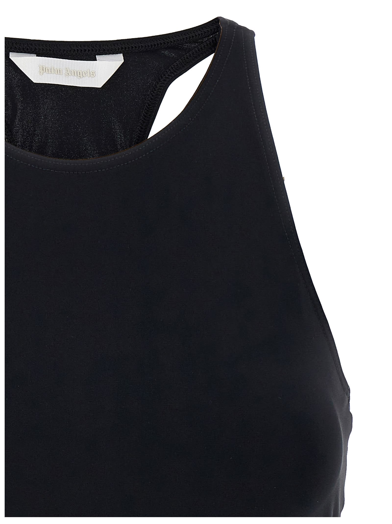 Shop Palm Angels Stretch Nylon Crop Top In 1001