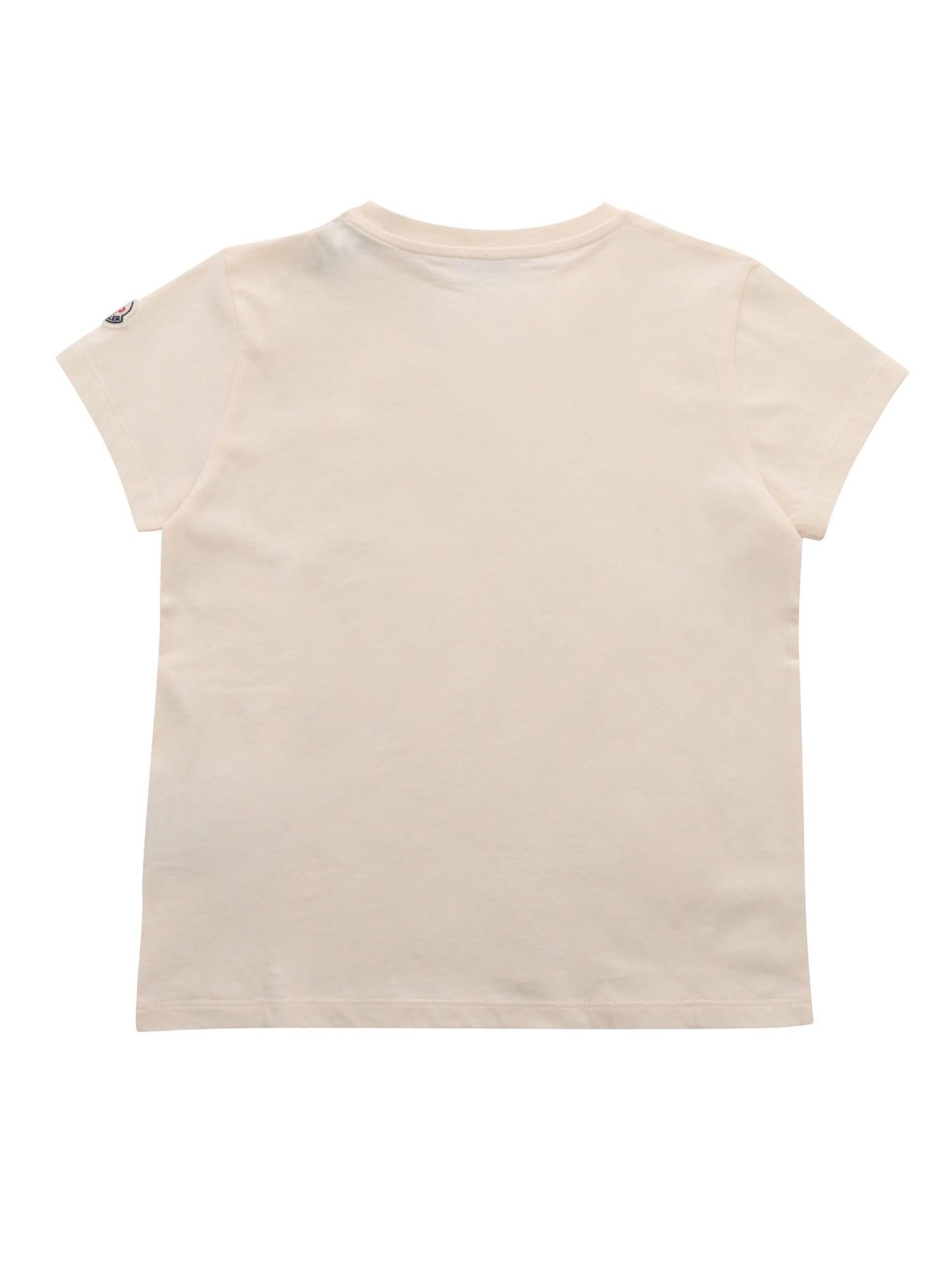 Shop Moncler T-shirt With Logo In Cream
