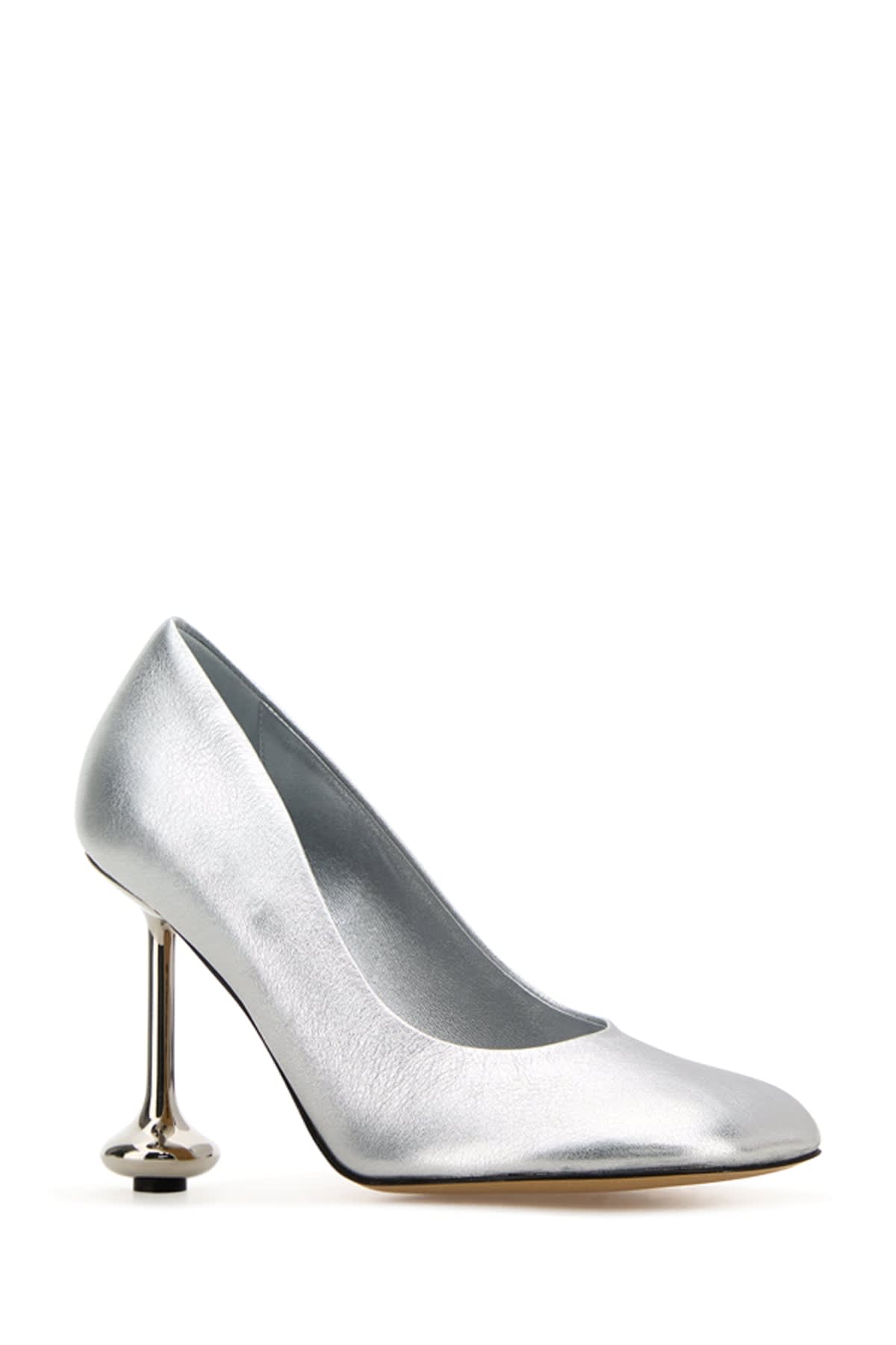 Loewe Toy Metallic Leather Stiletto Pumps In Silver