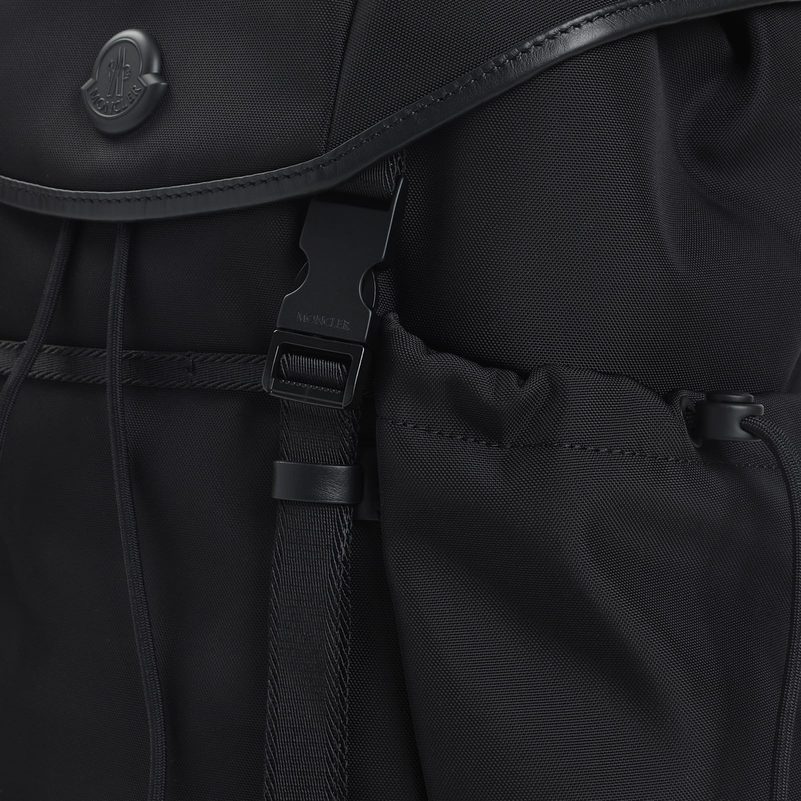 Moncler Logo-patch Backpack In Black