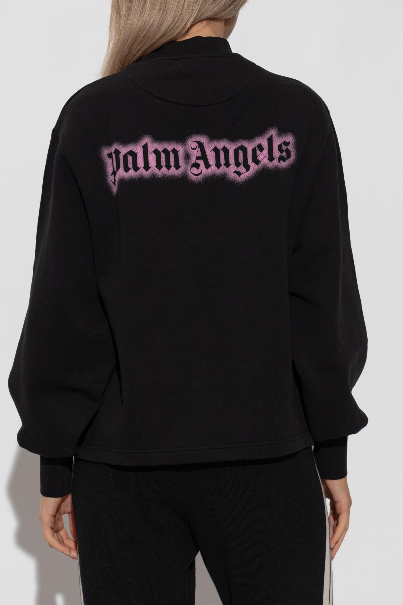 Palm Angels Long Sleeve Mock Neck Knitwear Top In Multi