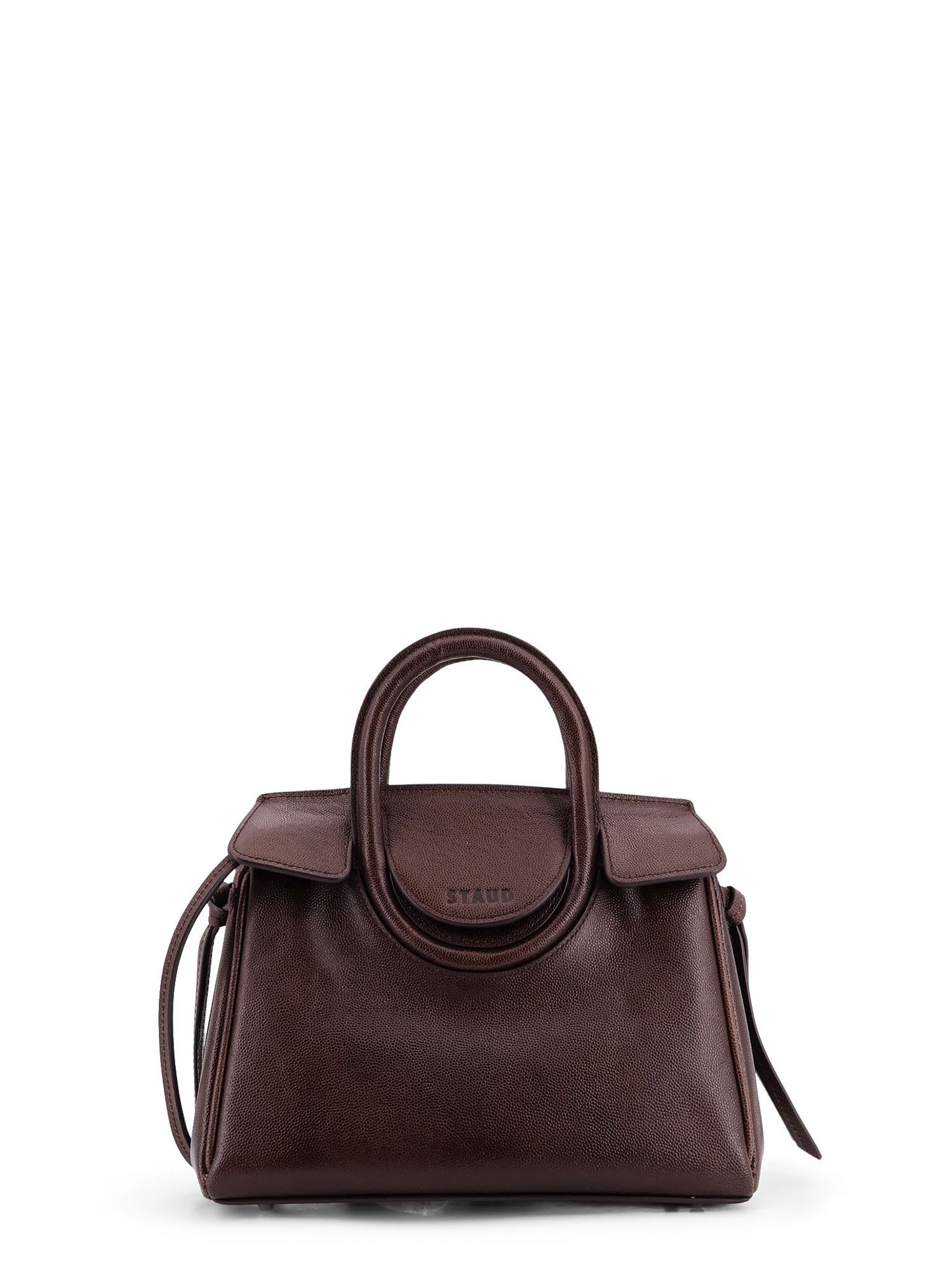 Staud Maude Leather Crossbody Bag In Brown