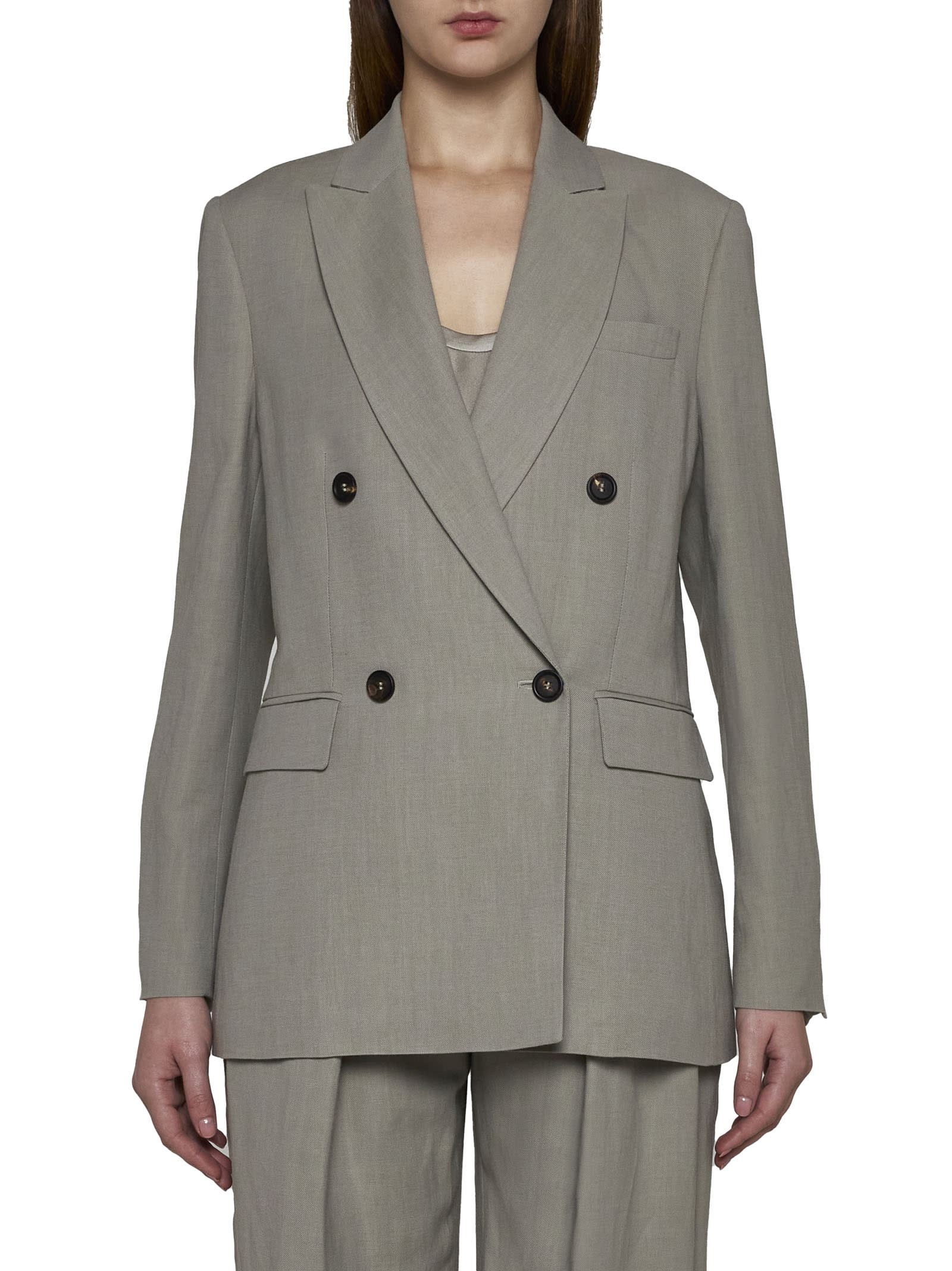 Brunello Cucinelli Double-breasted Blazer In Jackfruit