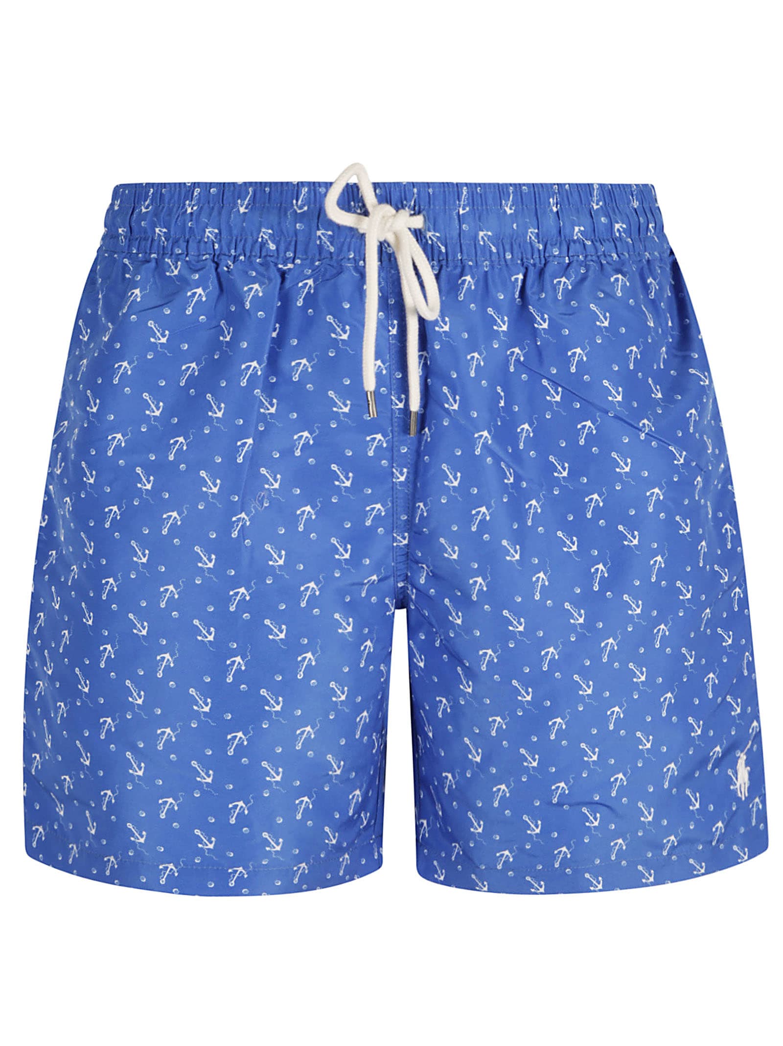 Shop Ralph Lauren Anchor Printed Shorts In Ocean Anchors
