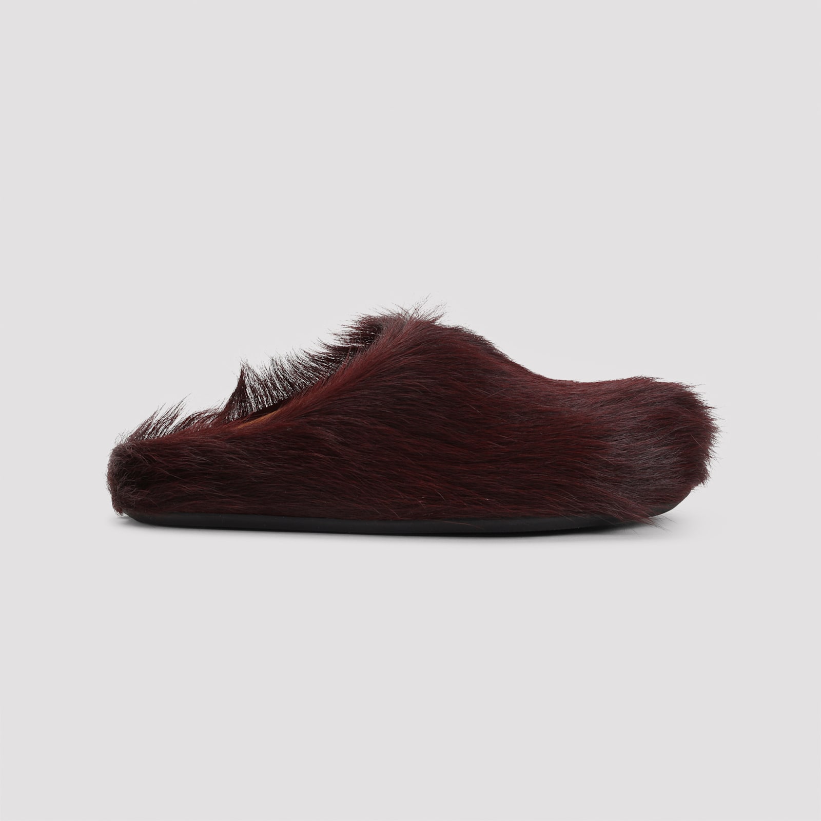 Marni Fussbett Sabot Genuine Calf Hair Clog In Brown