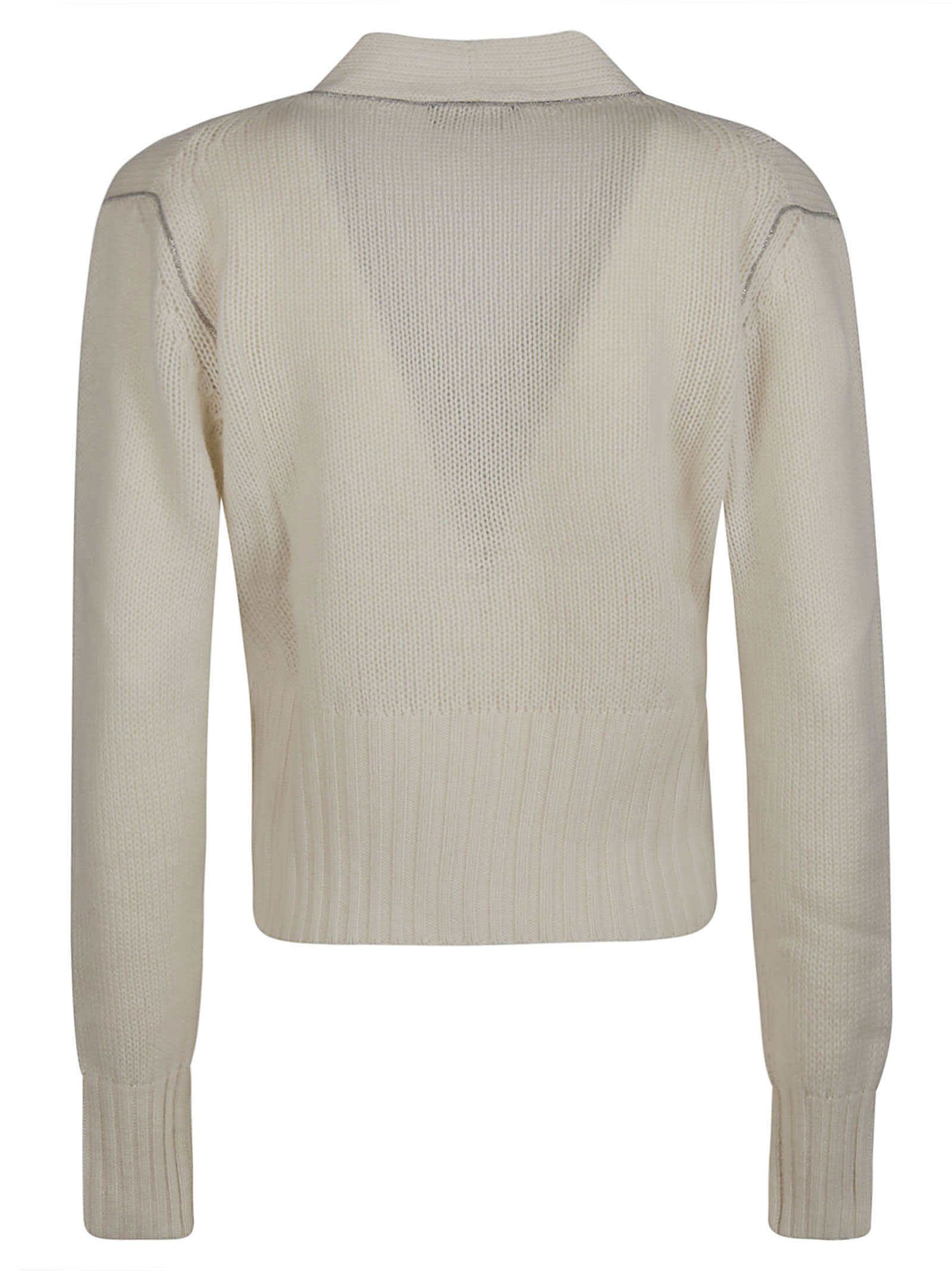 Shop Fabiana Filippi Cardigan In Bianco