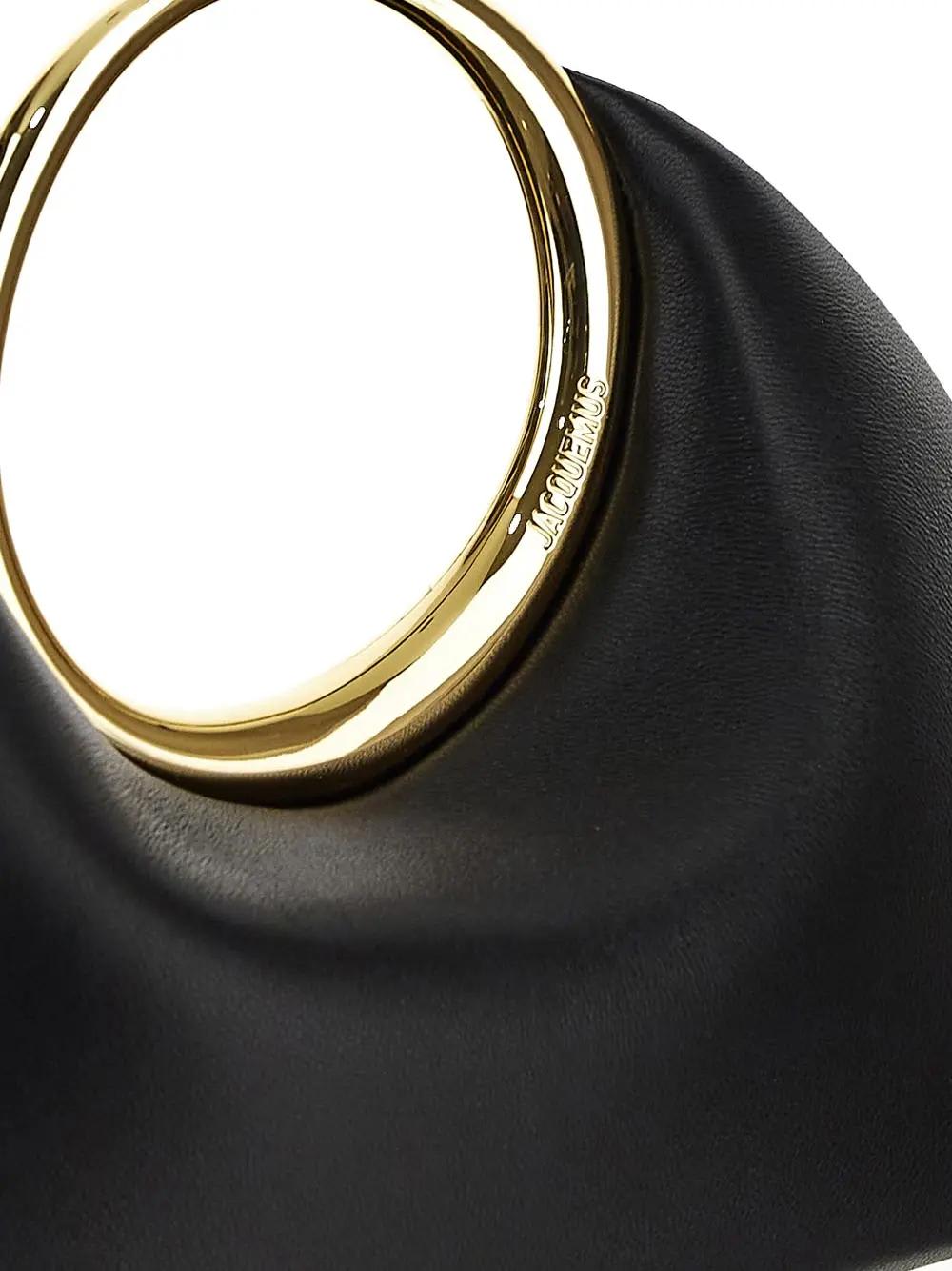 Jacquemus Small Calino Leather Top Handle Bag In Black