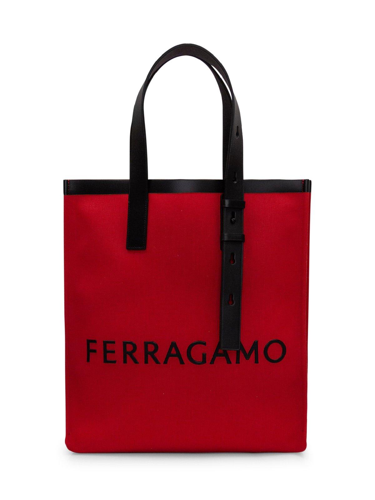 Shop Ferragamo Logo Tote Bag In Red
