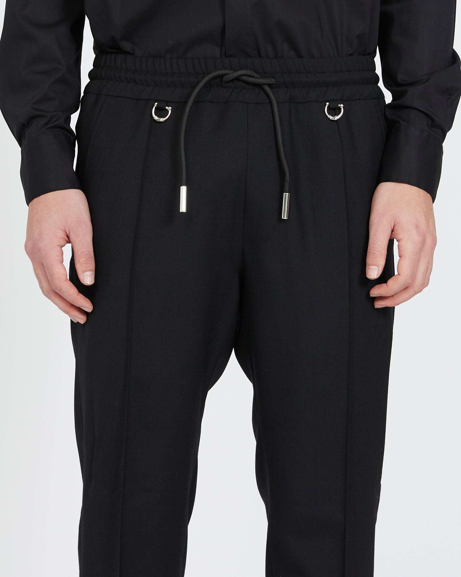 Shop John Richmond Trousers Straight Line In Nero