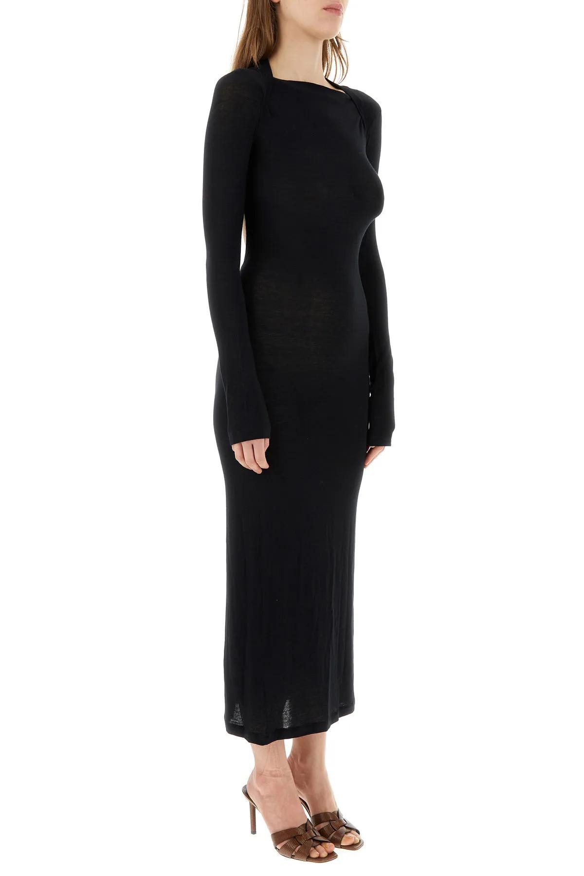 Shop Saint Laurent Black Viscose Blend Dress