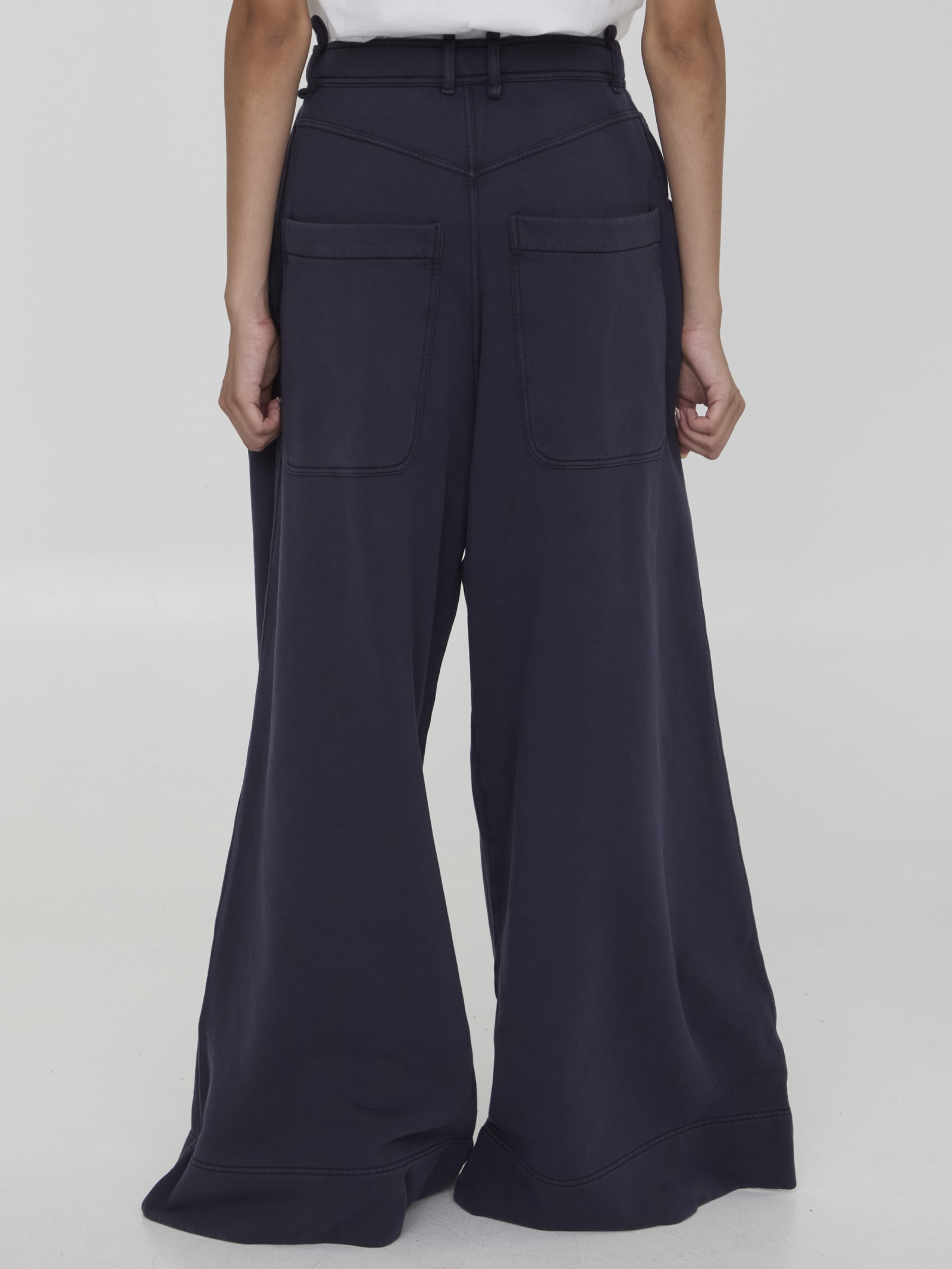 Shop Attico Cotton Pants In Purple