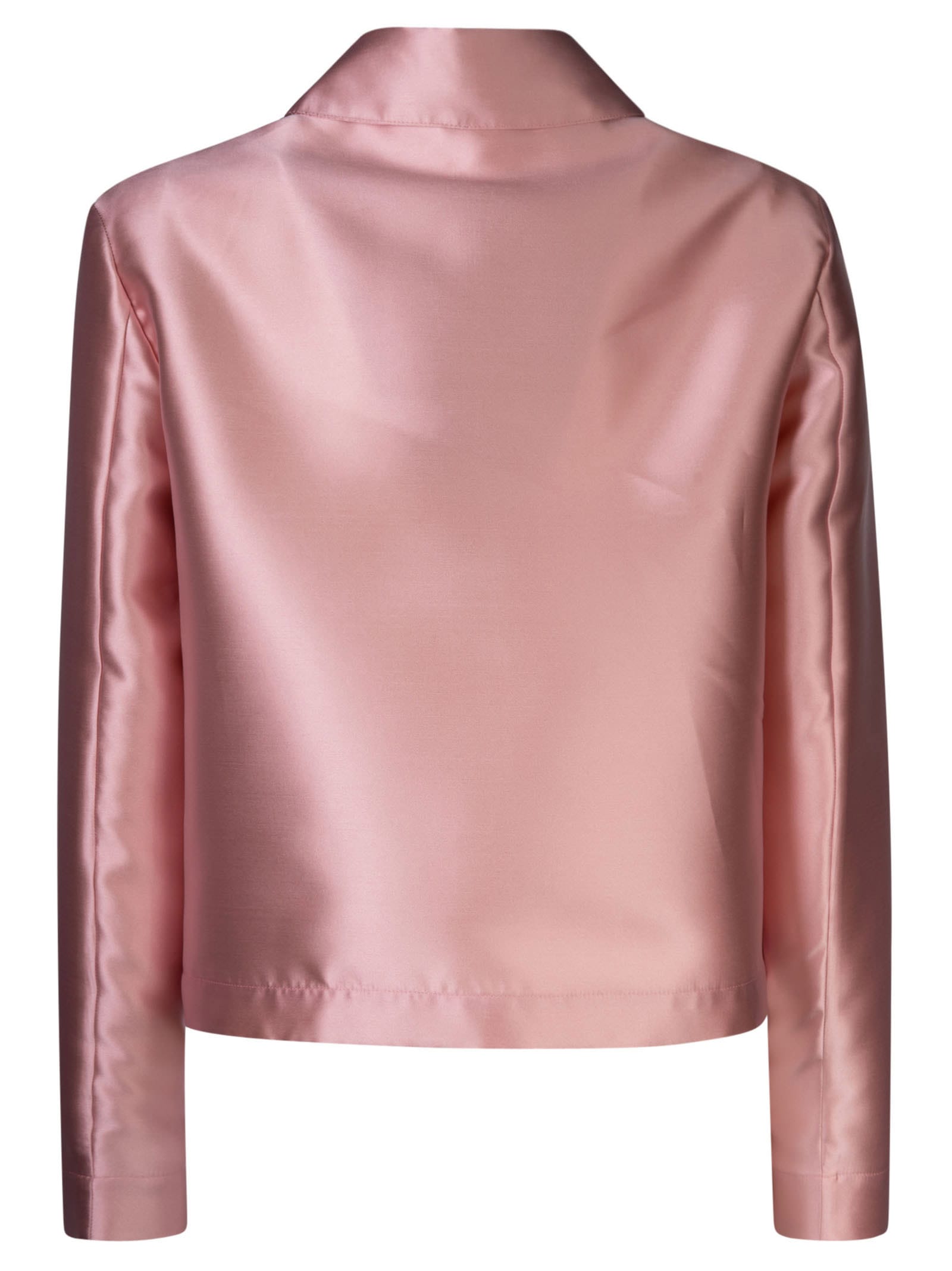Shop Herno Pocket Detail Cropped Jacket In Pink
