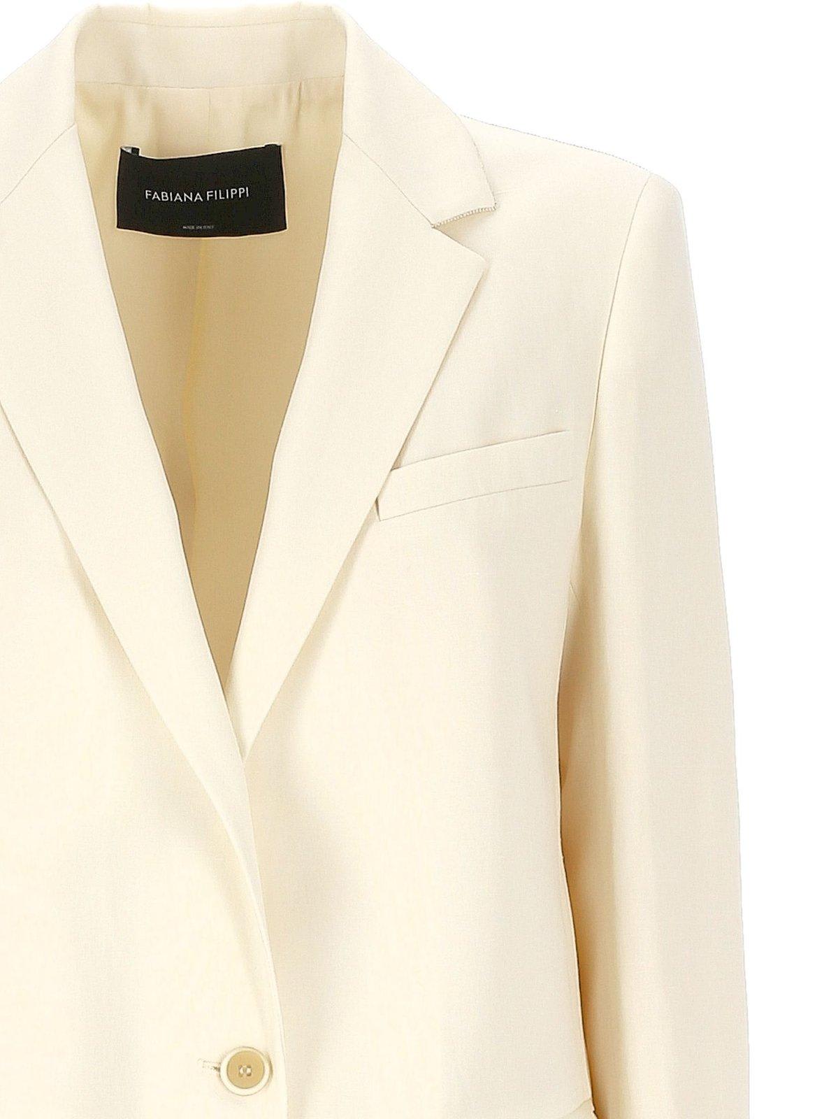 Shop Fabiana Filippi Single Breasted Long Sleeved Jacket