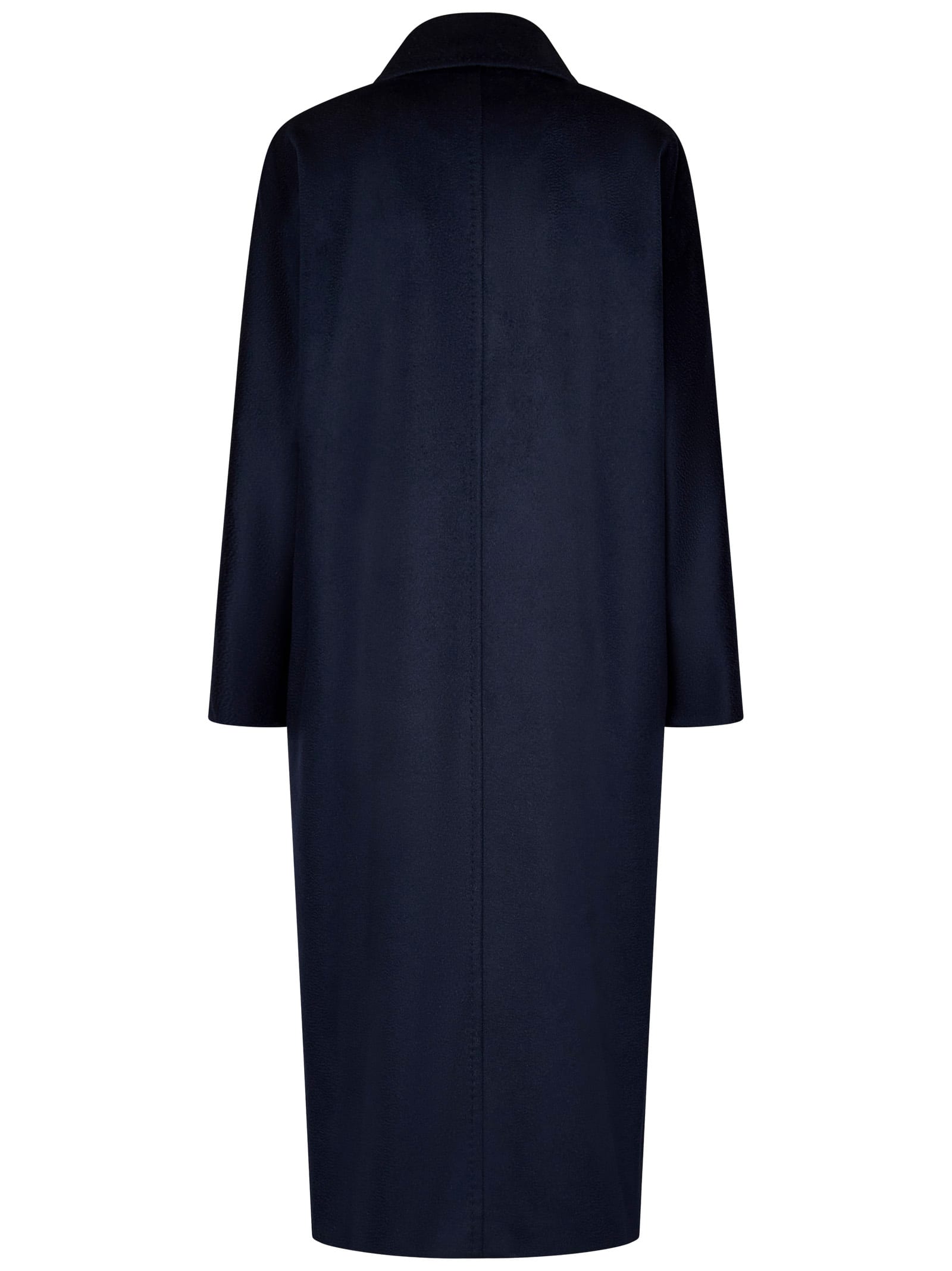 Shop Max Mara Maxmara Studio Erice Coat In Blue