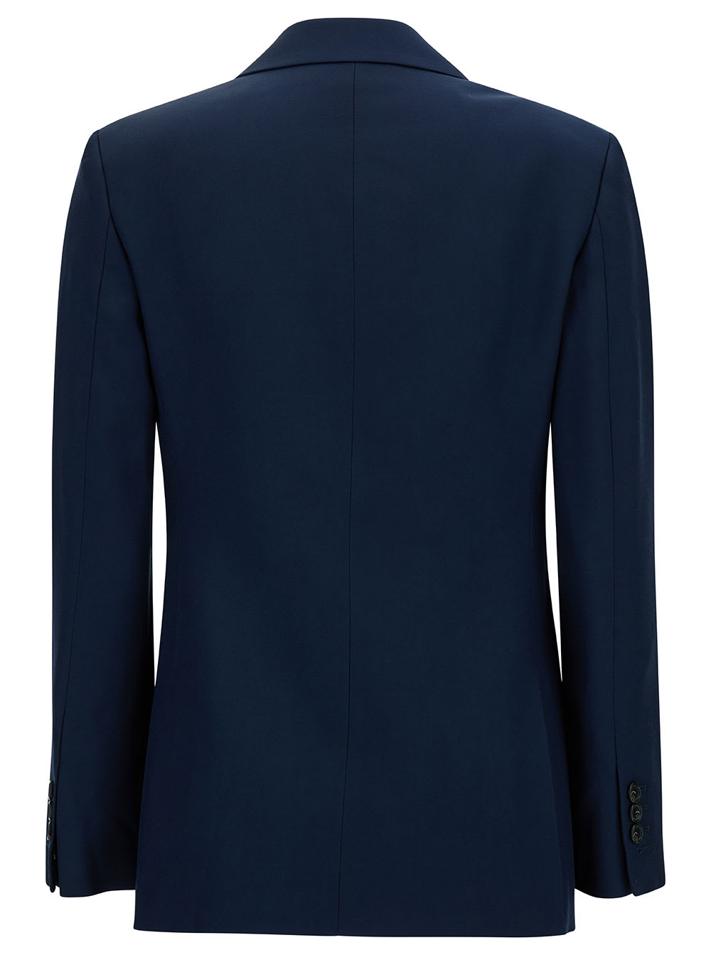 Shop Theory Blue Double-breasted Jacket With Notched Revers In Viscose Woman In Navy