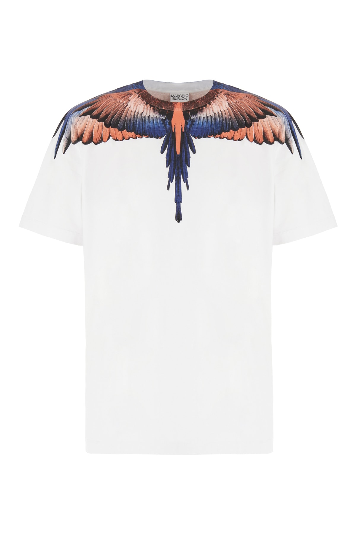 Marcelo Burlon County Of Milan White Cotton T-shirt In White Coral Red