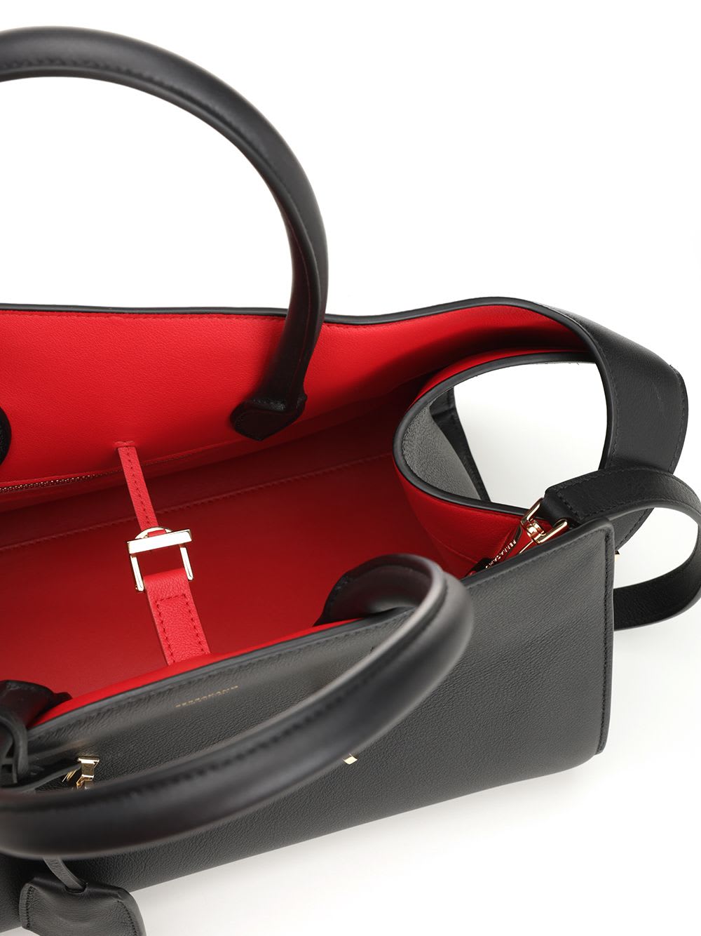 Ferragamo Two-tone Hug Handbag In Black