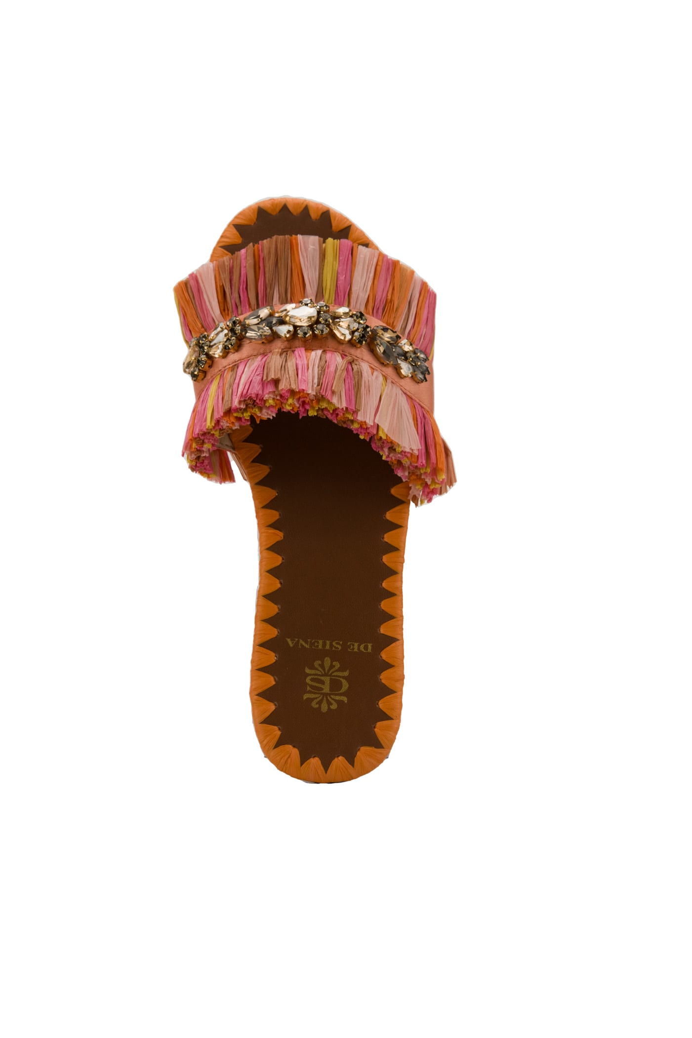 Shop De Siena Ava Sandals With Fringes In Multicolor Orange
