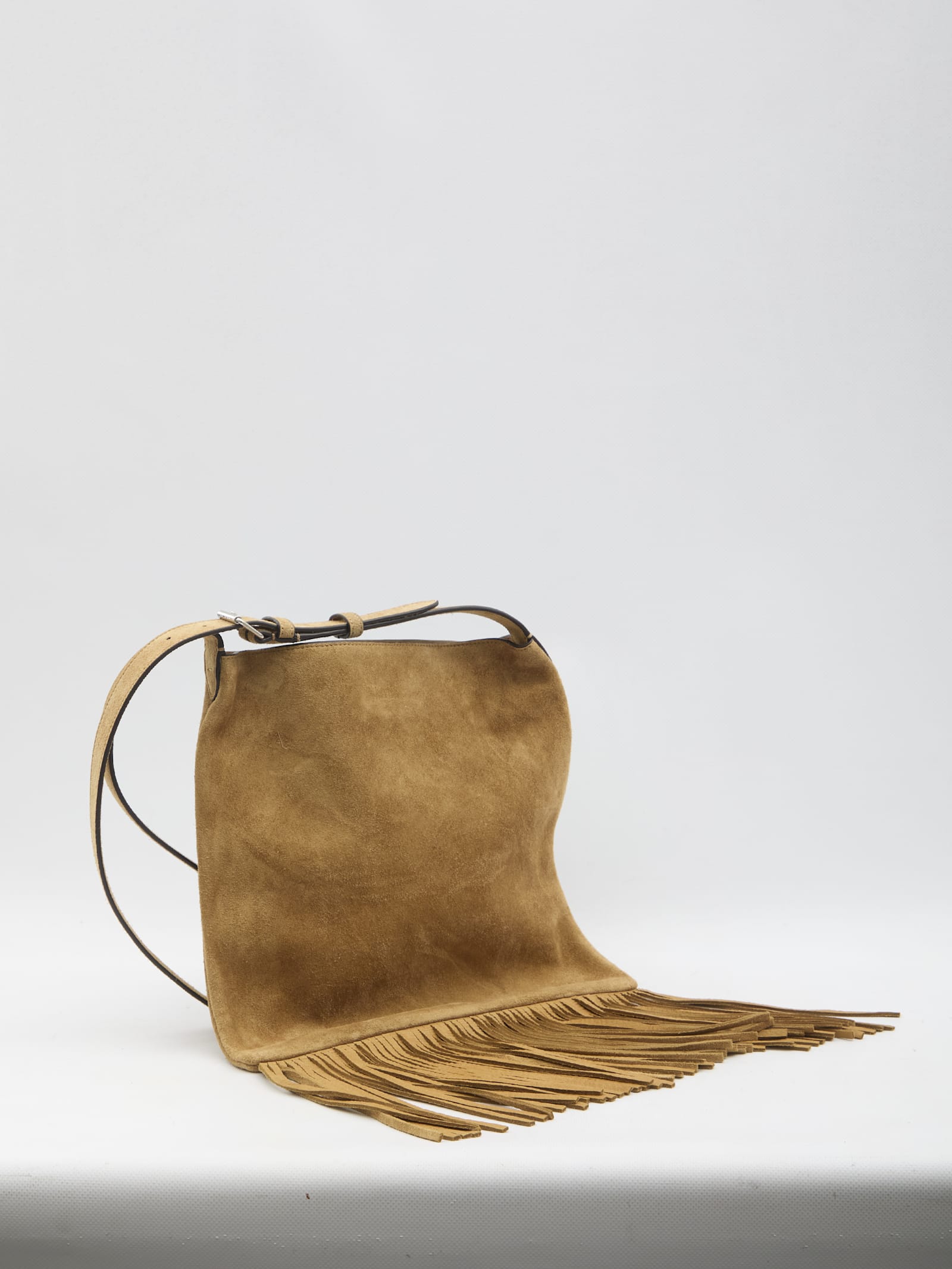 Valentino Small Nellcote Suede Shoulder Bag In Havanabeigefondant