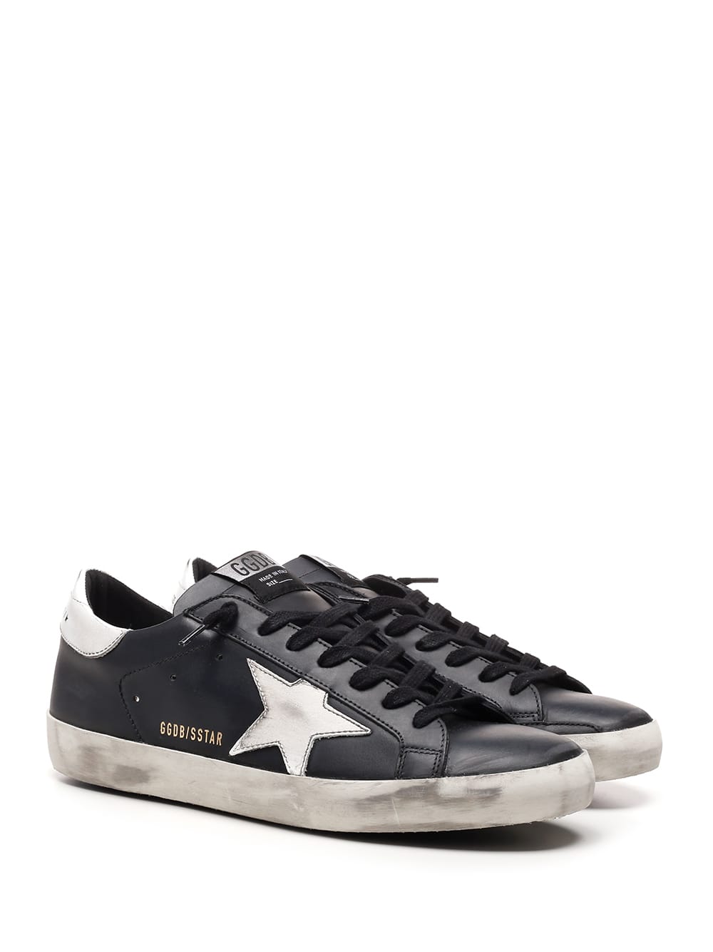 Shop Golden Goose Black Super Star Sneakers In Nero