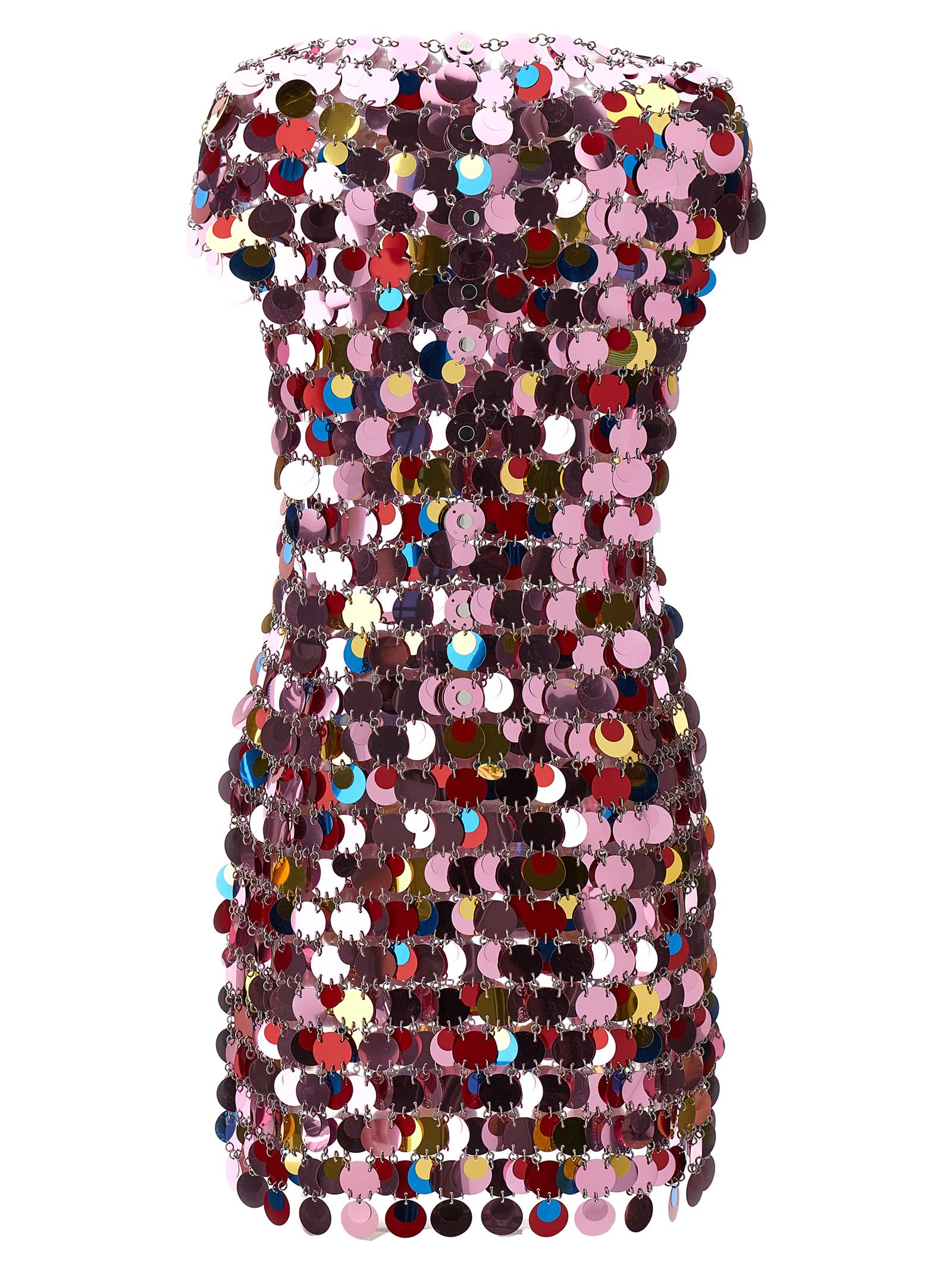 Shop Rabanne The Iconic Sparkle Discs Dress In Pink