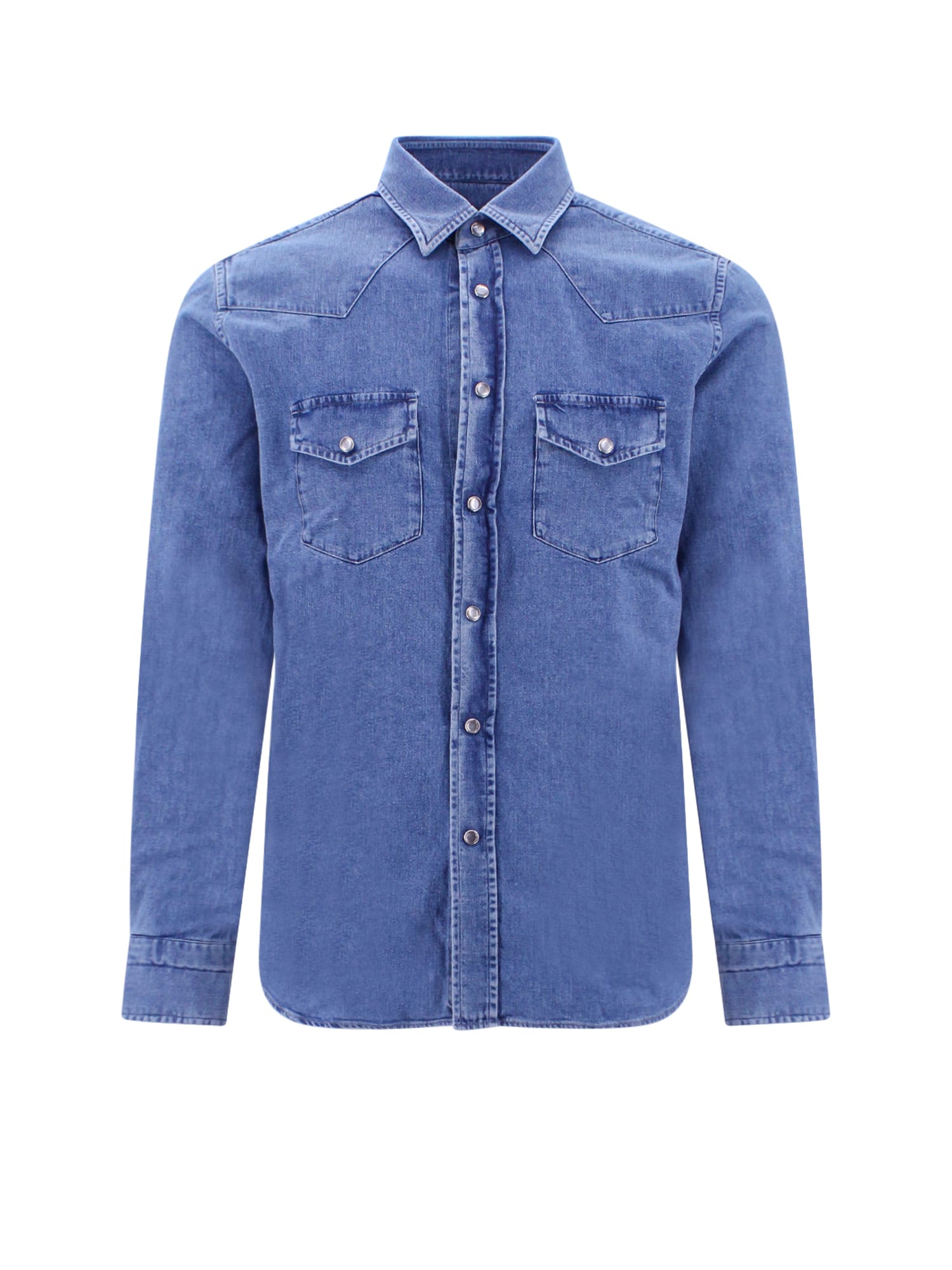 Shop Tom Ford Shirt In Washed Indigo (blue)