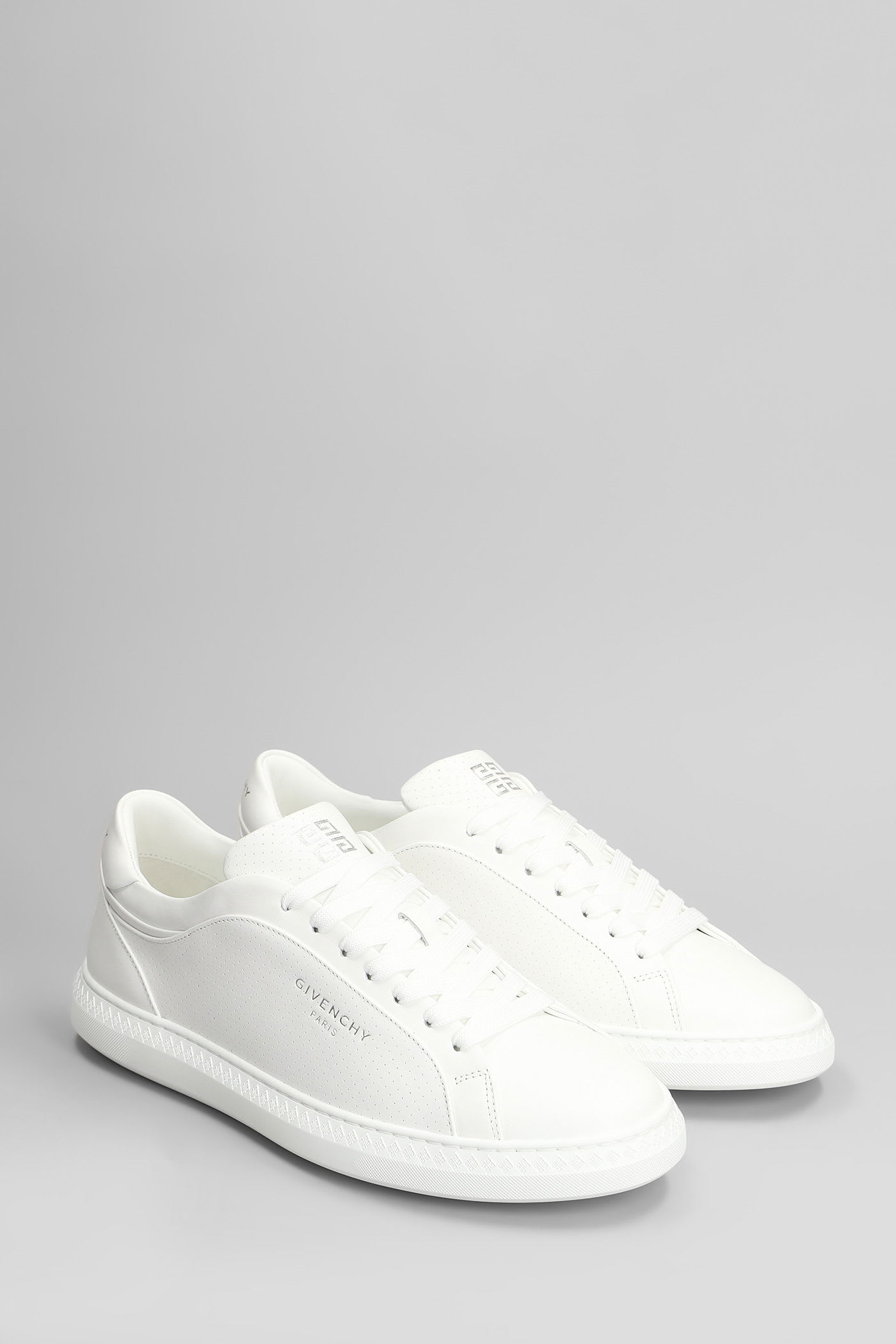 Givenchy Low Top Leather Sneakers With Perforated Detailing