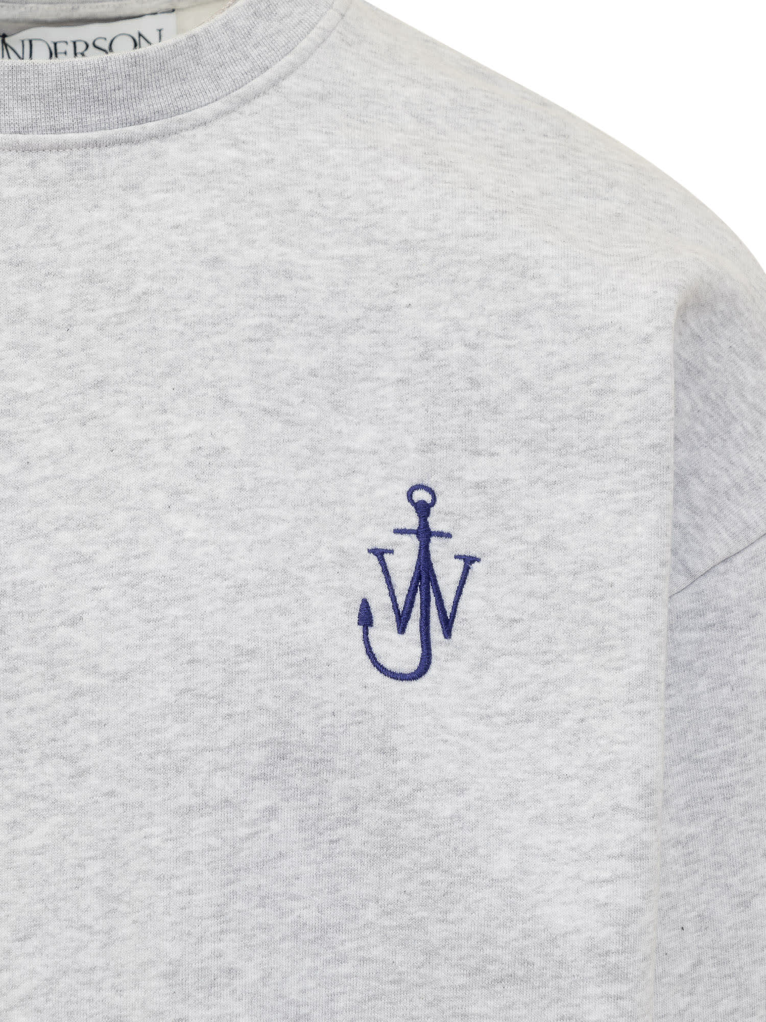 Shop Jw Anderson Jw Anchor Camper Sweatshirt In Light Grey Melange