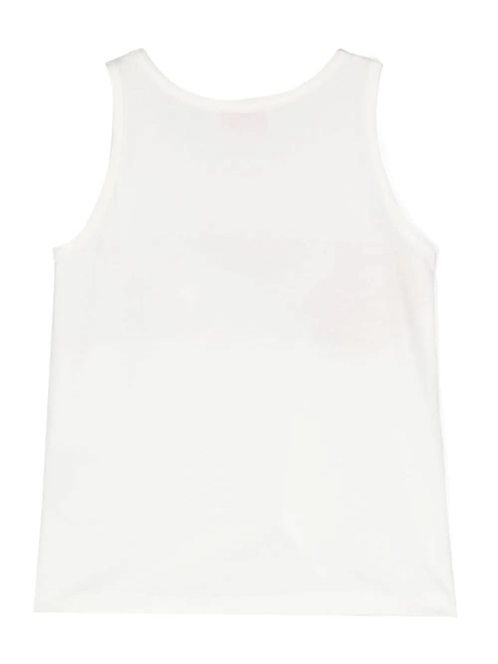 Shop Pucci White Tank Top With  Print On Iride Band