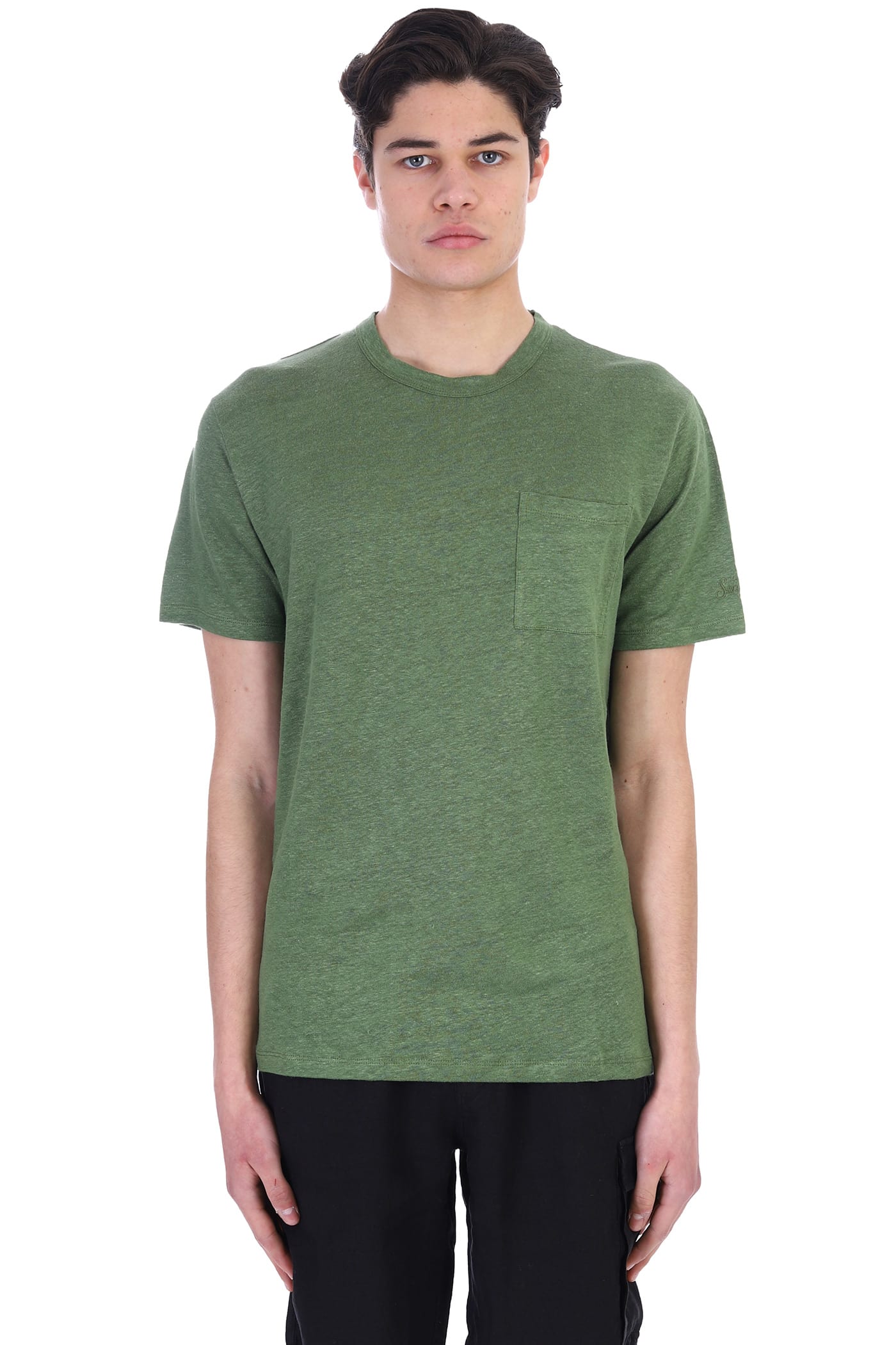 MC2 Saint Barth T-shirt In Green Linen