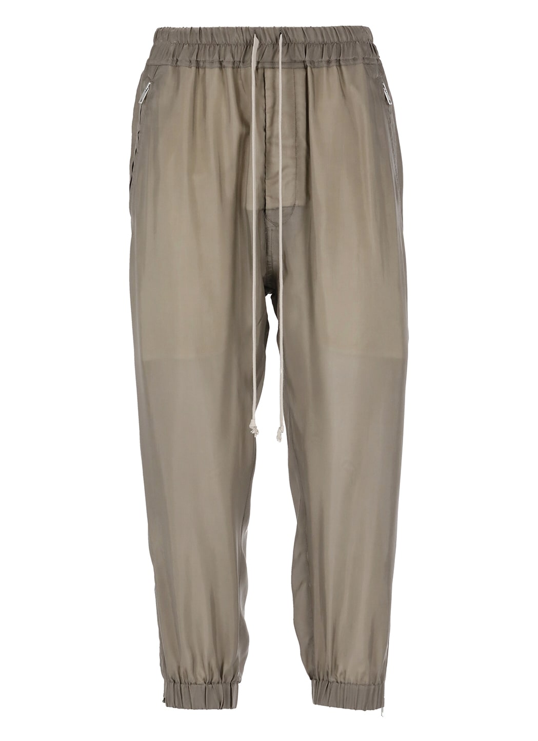 Rick Owens Cropped Track Trousers In Dust