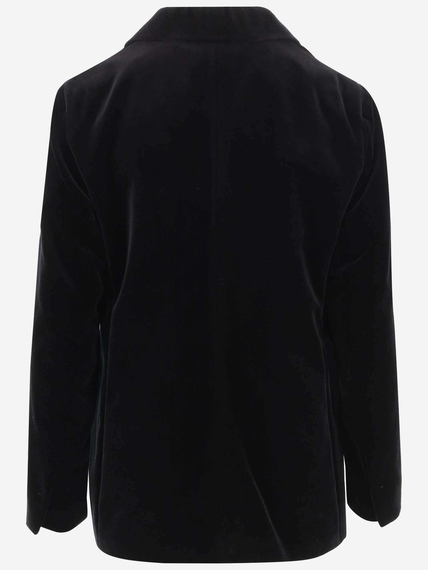 Shop 's Max Mara Double-breasted Cotton Velvet Jacket In Black