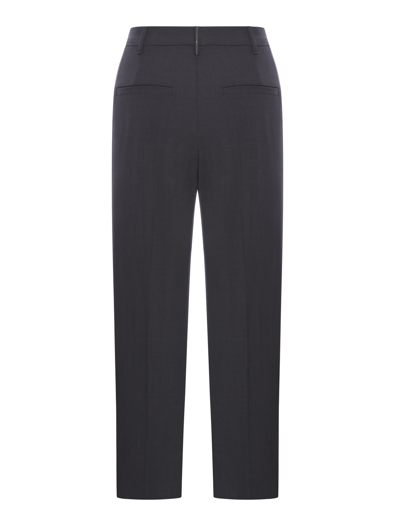 Shop Brunello Cucinelli Wool Pants In Black Stone