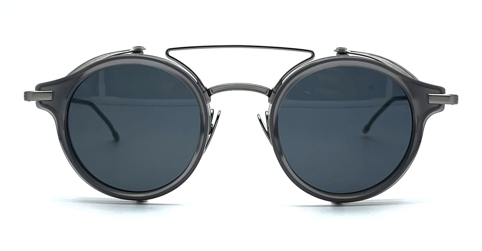 Shop Thom Browne Round - Light Grey Sunglasses