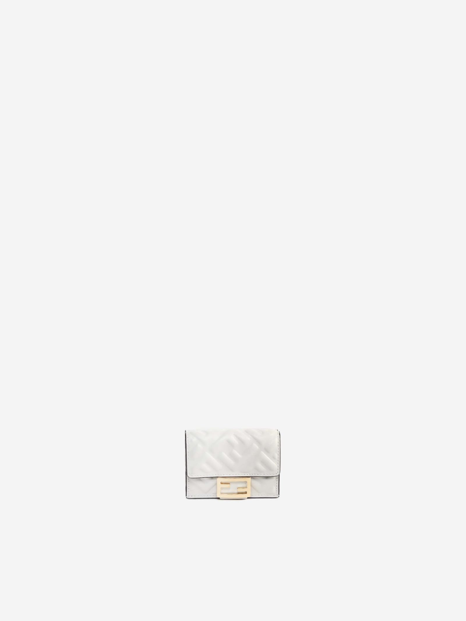Fendi Baguette Wallet In Leather With All-over Ff Motif