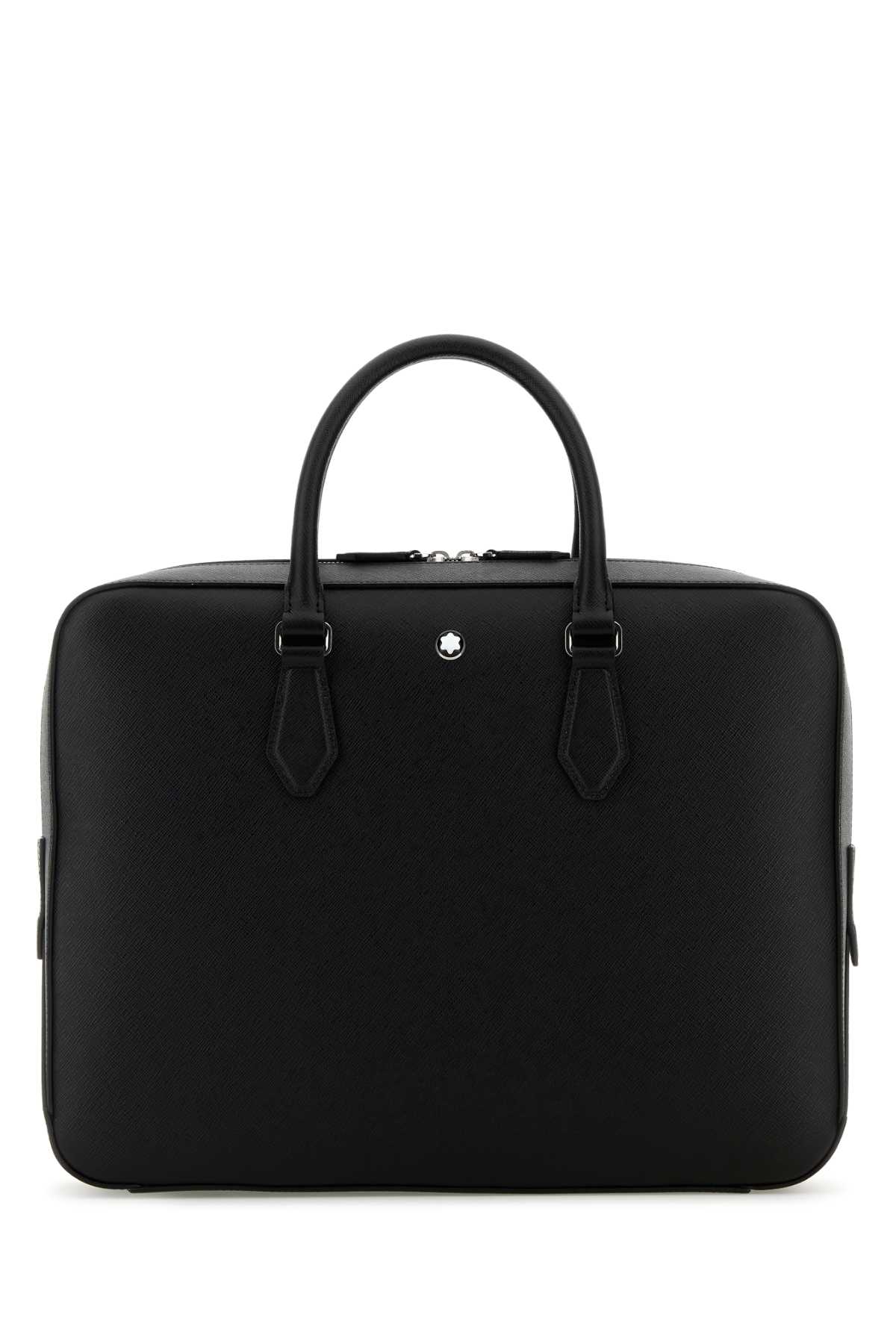 Shop Montblanc Black Leather Sartioral Briefcase In 000