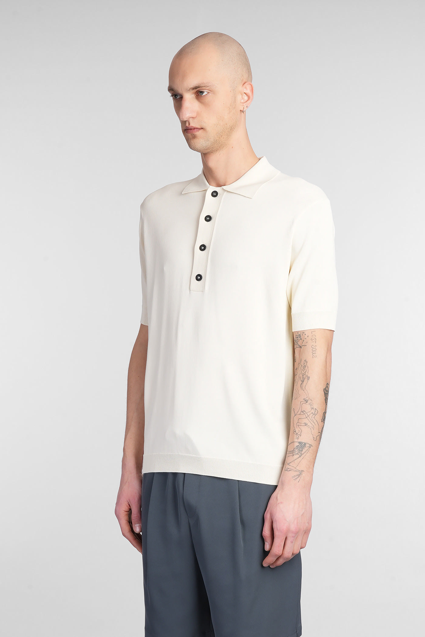 Low Brand K194 Polo In Beige Viscose In Beige