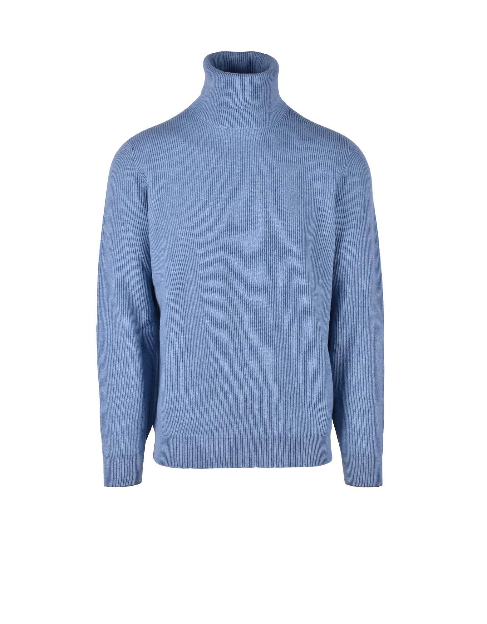 Brunello Cucinelli Mens Sky Blue Sweater