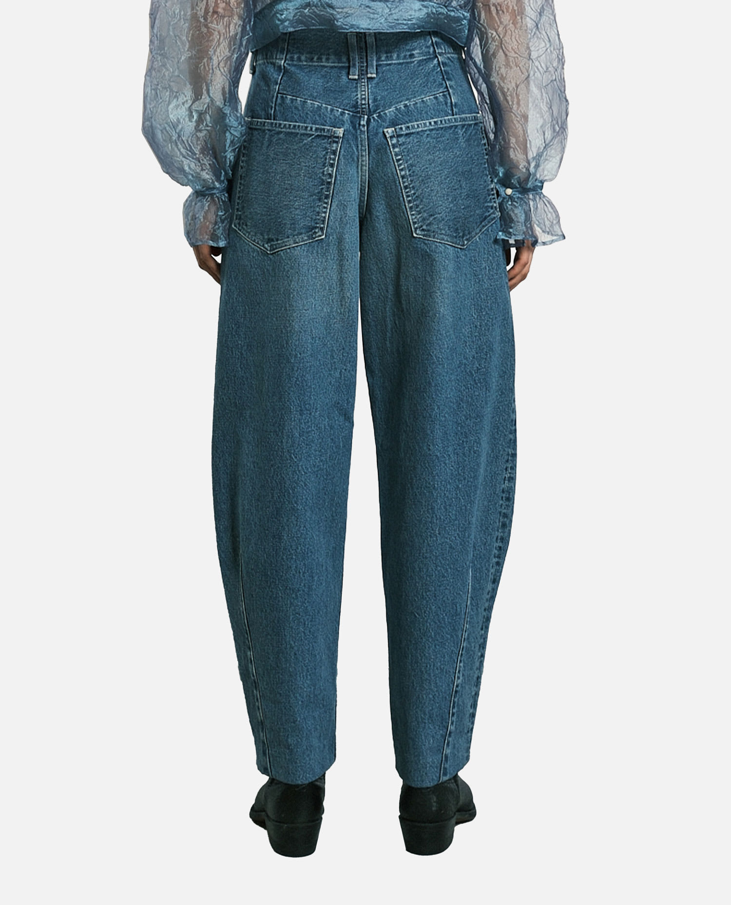 Tanaka Tapered Jean Trousers With High Waist In Blue