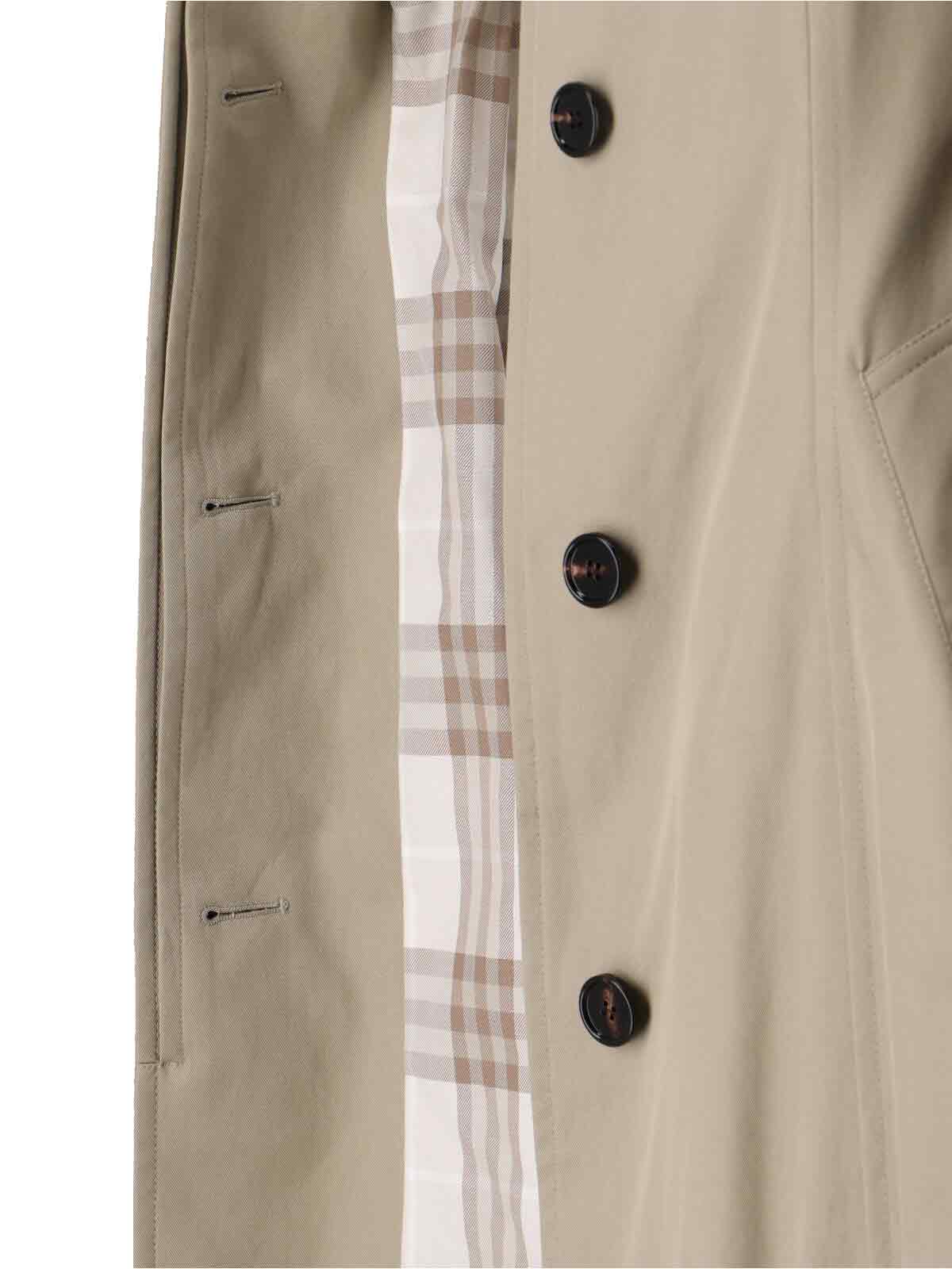 Burberry Cotton Trench Coat Adjustable Waistband In White