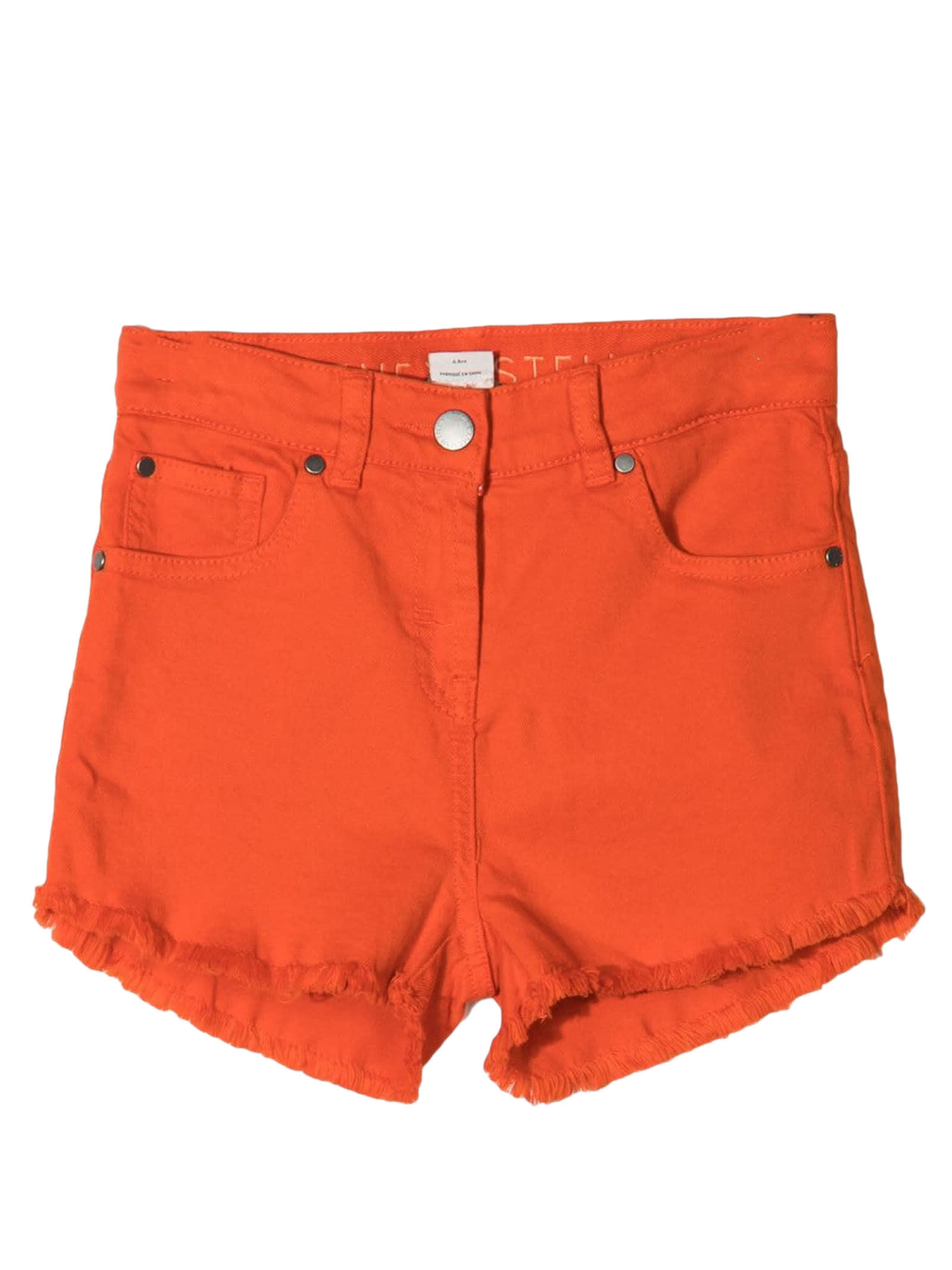 Stella McCartney Orange Stretch Cotton Shorts
