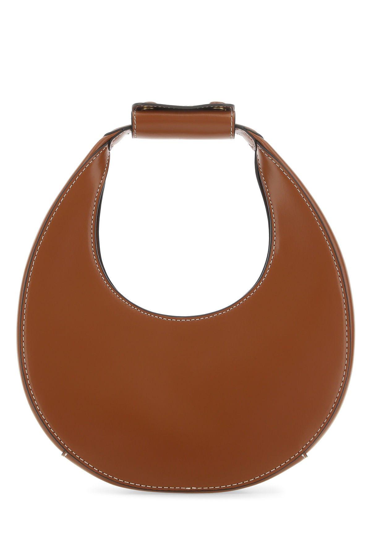 Staud Brown Leather Mini Moon Handbag